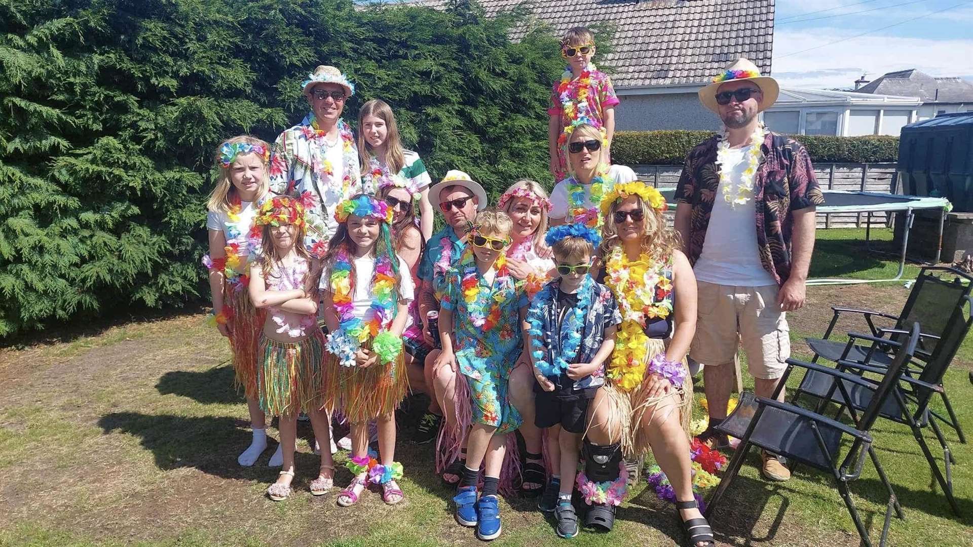 Aloha Brora - this group chose a Hawaiian theme for the fancy dress competition.
