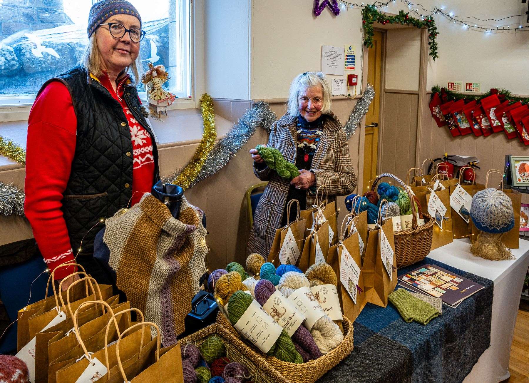 Shetland sheep breeders Jan Charge and Sally Wild, who last year launched Dornoch Fine Shetland Wool, took a stall at the St Andrew's Fair to sell their own yarns. Picture: Andy Kirby