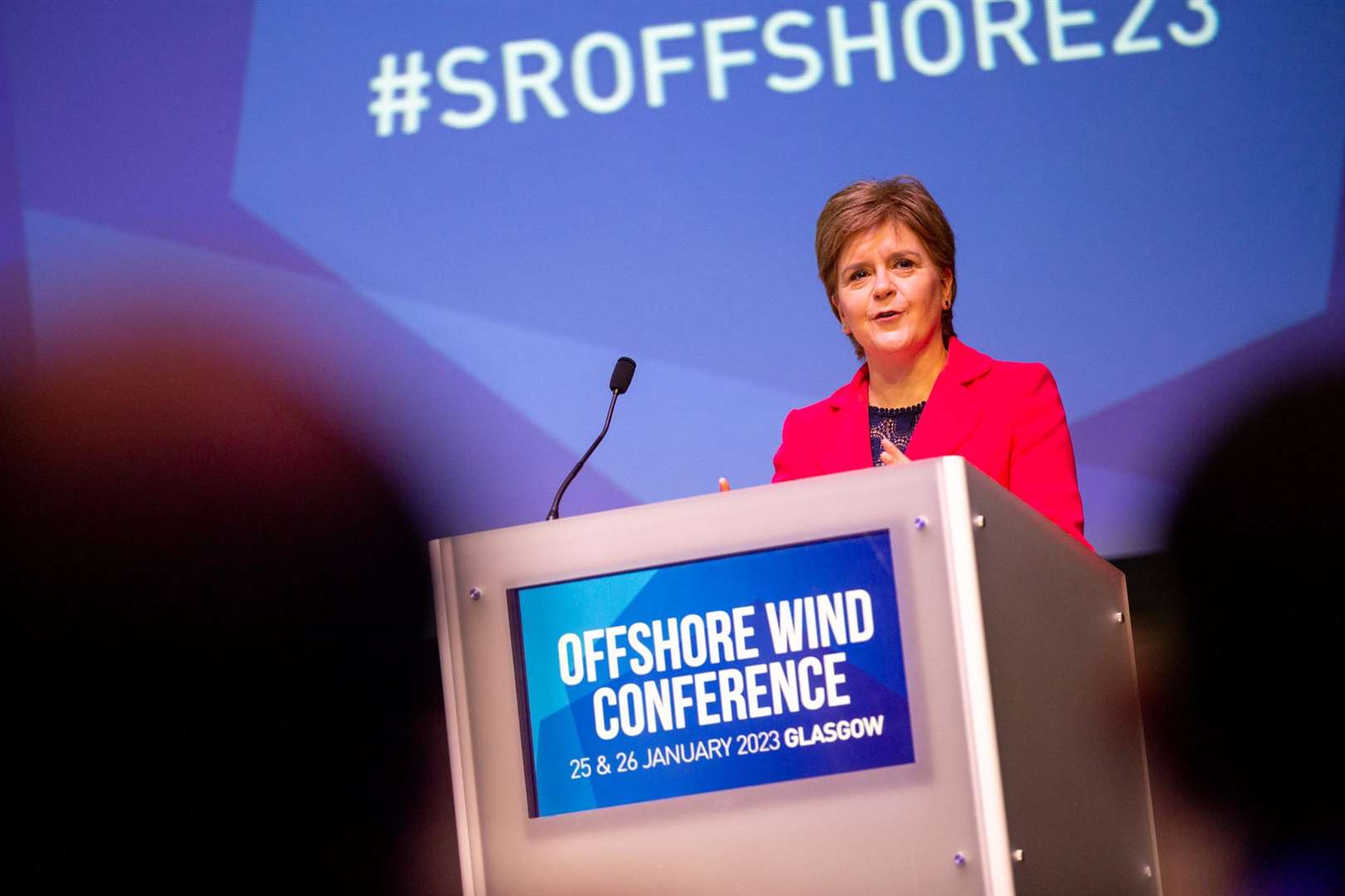 First Minister Nicola Sturgeon speaks at the Scottish Renewables Offshore Wind Conference on Wednesday.