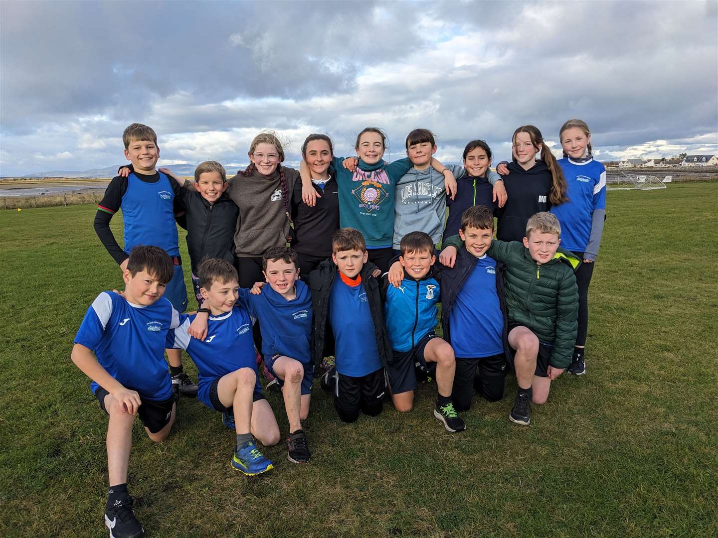 Cross country runners from Dornoch Primary School.
