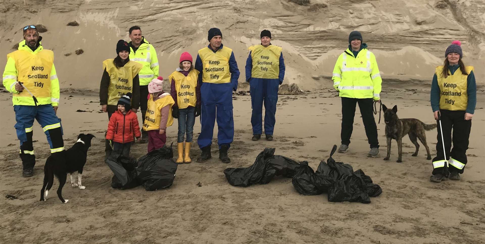 Seven bags of rubbish were collected during the beach clean.