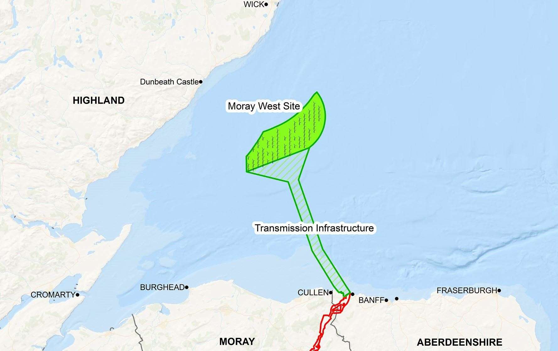 Moray West Wind Farm site. People in the Lybster/Latheron area recently reported banging and grinding noises that are likely to be coming from operations there.