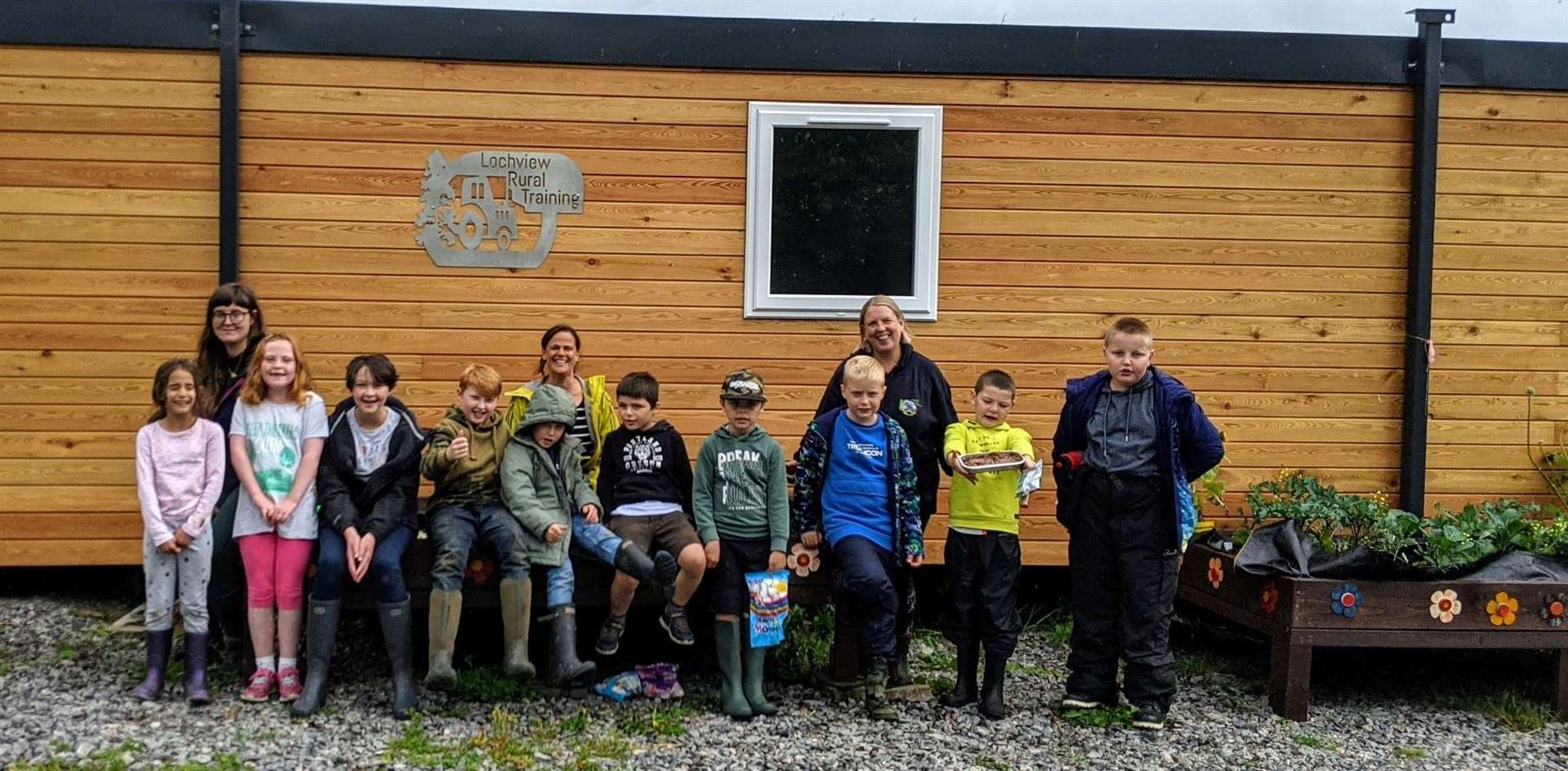 Cara Cameron (back right) with members of the Summer Croft Club at Lochview Rural Training.