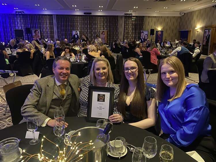 Christie Gray, Joanna Gray, Lauren Butcher and Hannah Campbell of the Trawler at the regional awards ceremony in Inverness in March. The Trawler has now won the national finals.