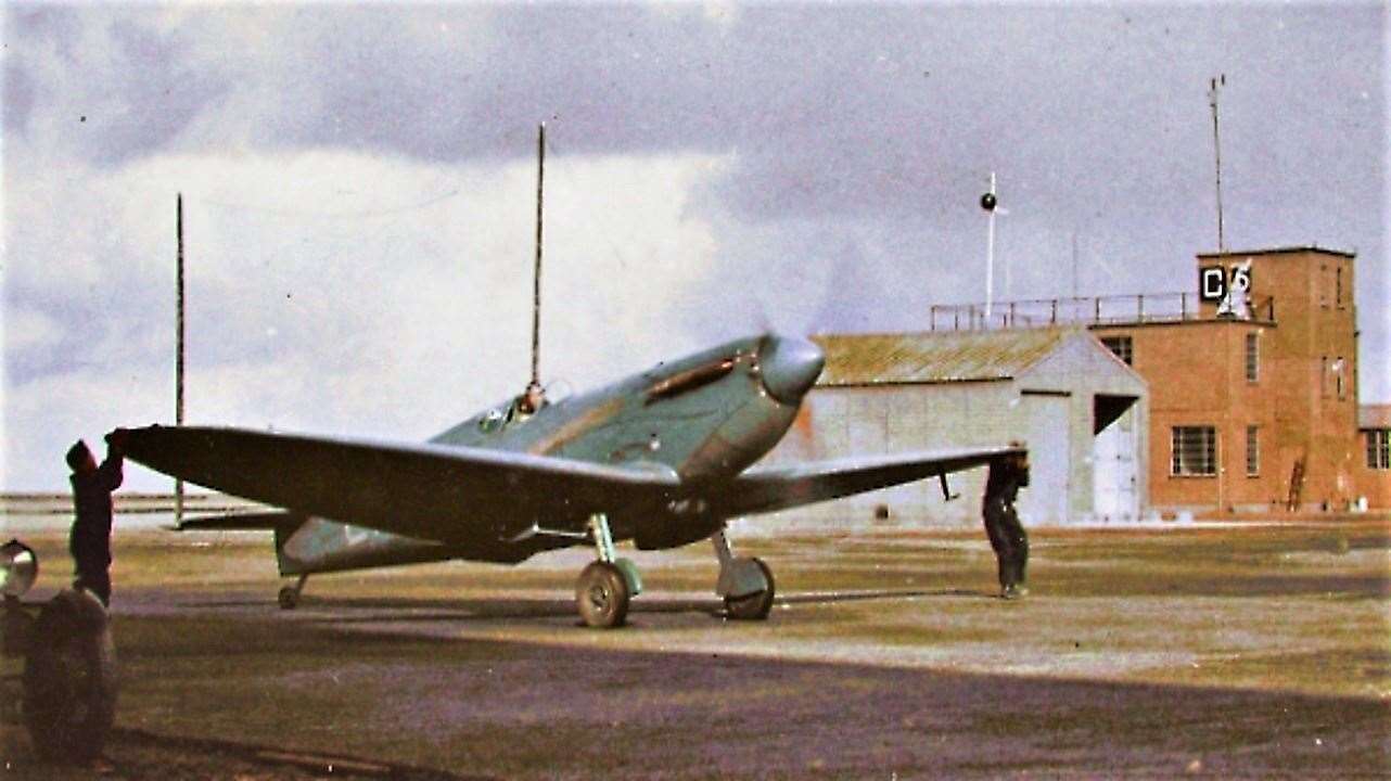 Spitfire number AA810 at RAF Wick in 1942. Picture: The family of Flight Sergeant RDC Tomlinson (905231) R.A.F.V.R. and Spitfire AA810 Restoration Ltd.