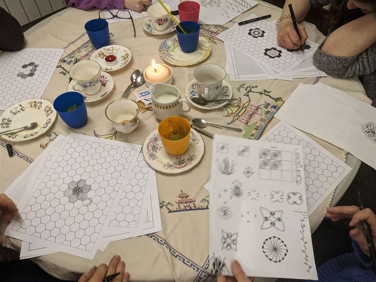 Mindful drawing was one of the activities at the holistic night.