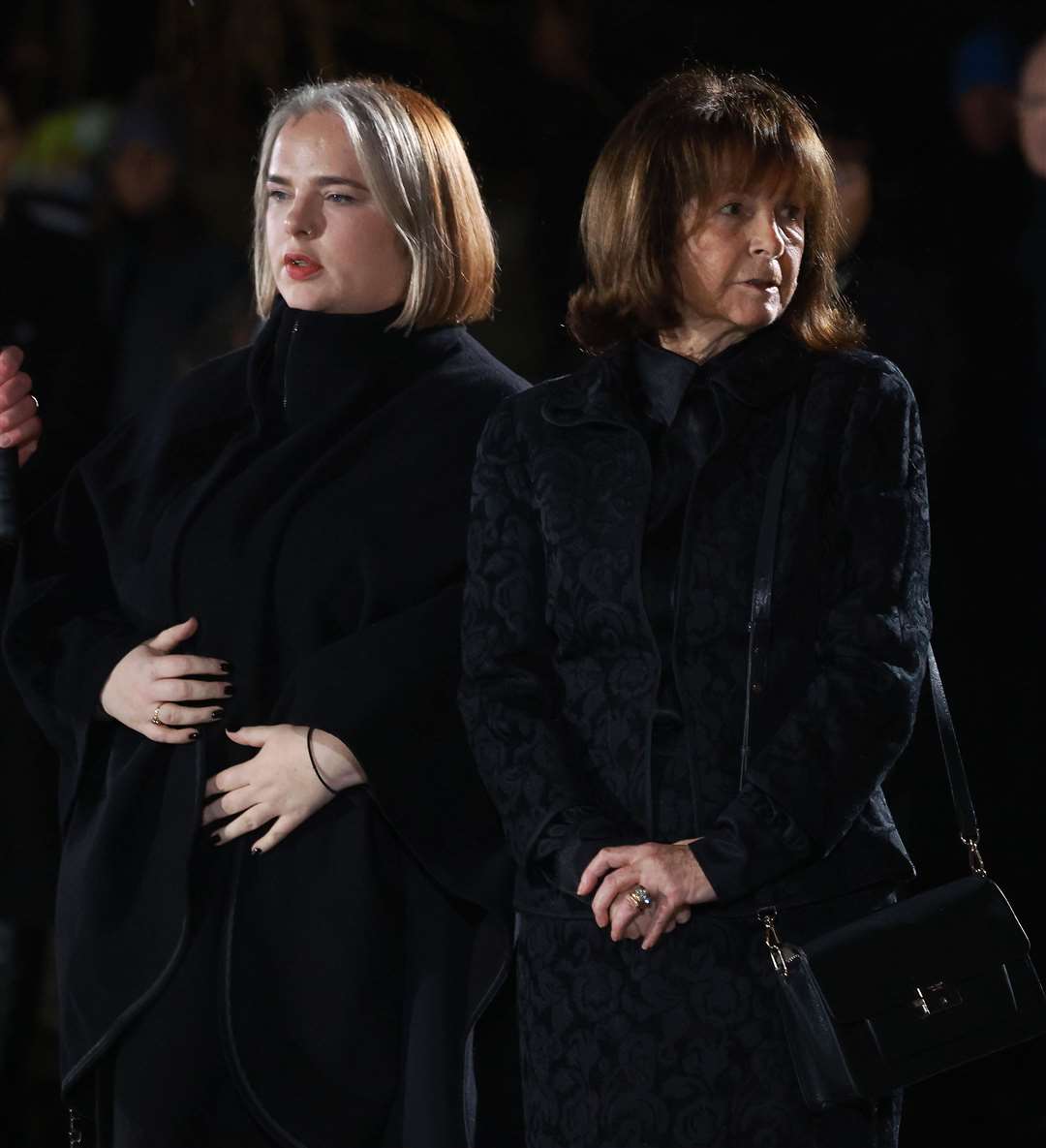 John Bruton’s wife Finola Bruton, right, and daughter Mary Elizabeth Bruton (Julien Behal/Government Information Service)