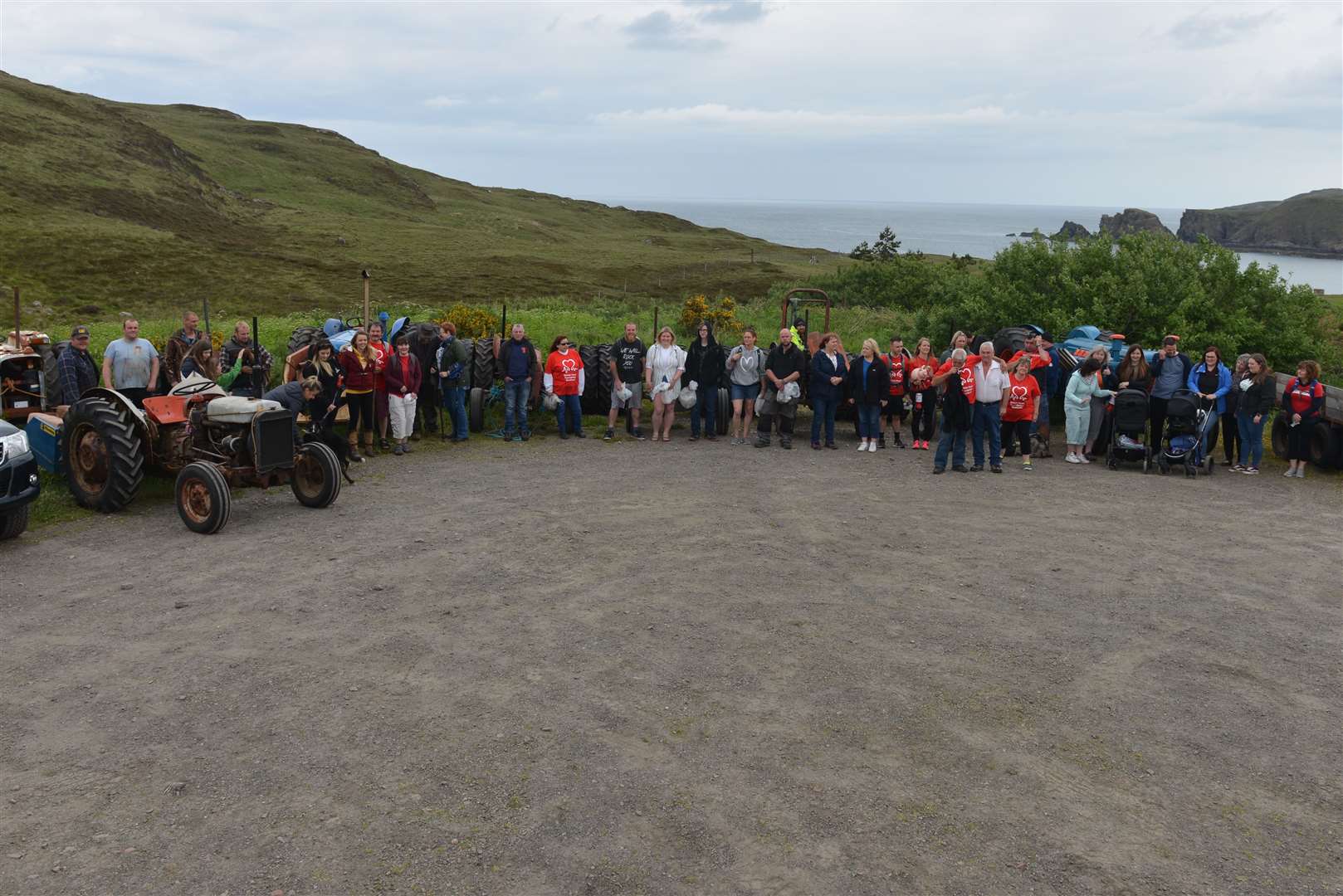 Nine vintage tractors led a procession of more than 30 people from Bettyhill to Skerray in memory of David Mackay, Skerray, and as a fundraiser for the British Heart Foundation. Picture: Jim Johnston