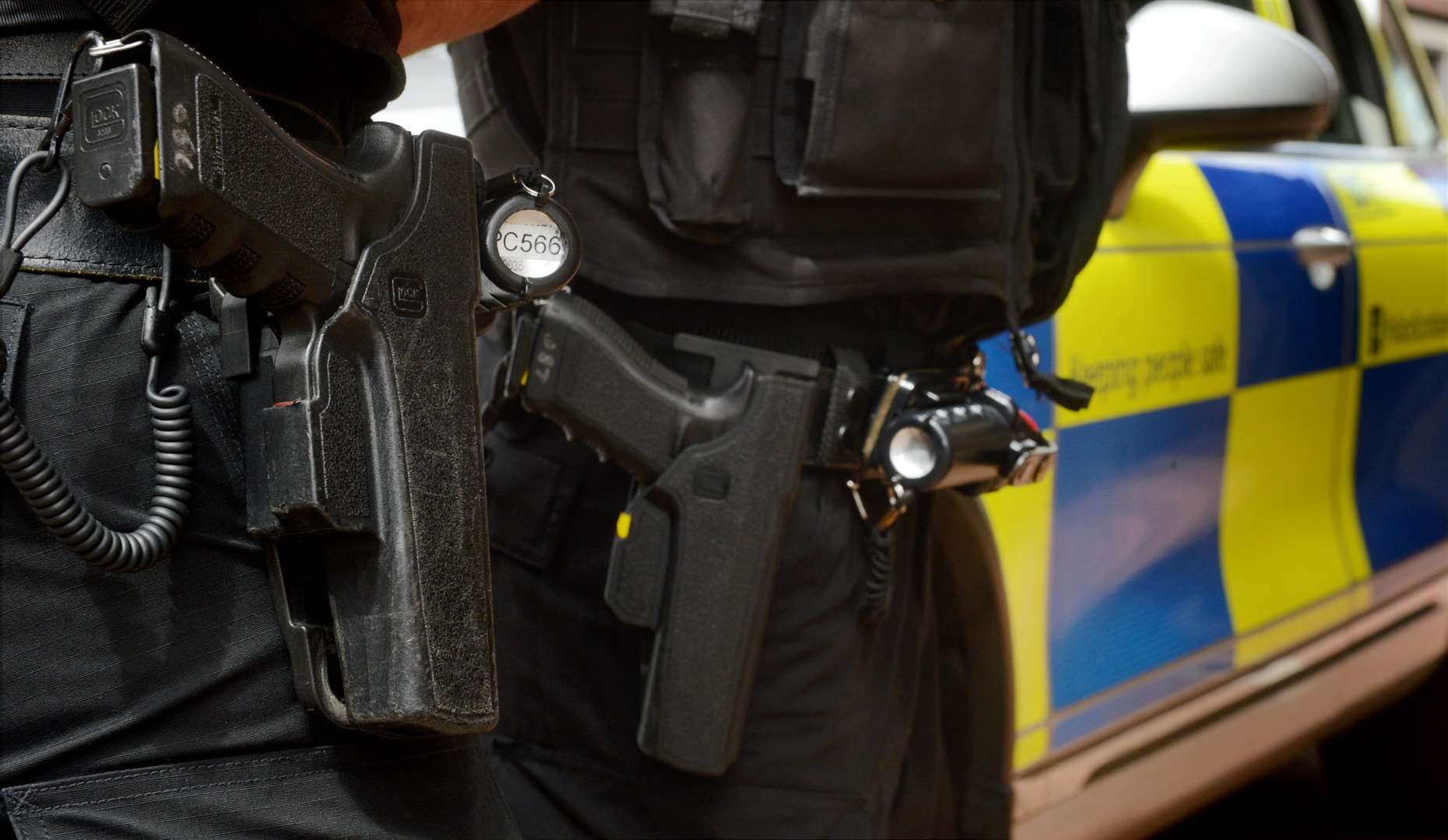Armed police response unit like this one were sent to Farr yesterday after a 'false call with good intent.'