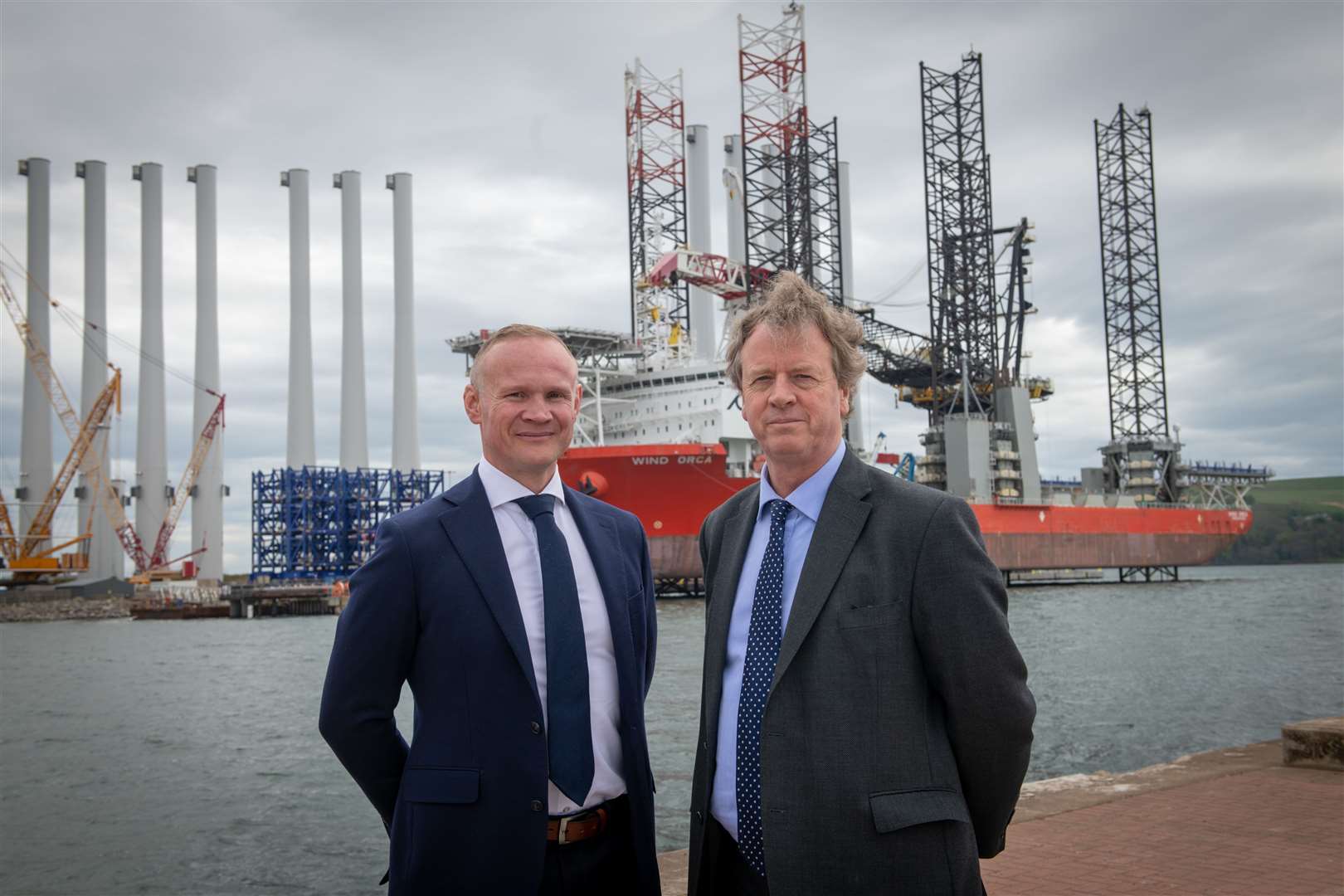 Iain Sinclair executive director of renewables (left) and Scottish Secretary Alister Jack. Picture: Callum Mackay.