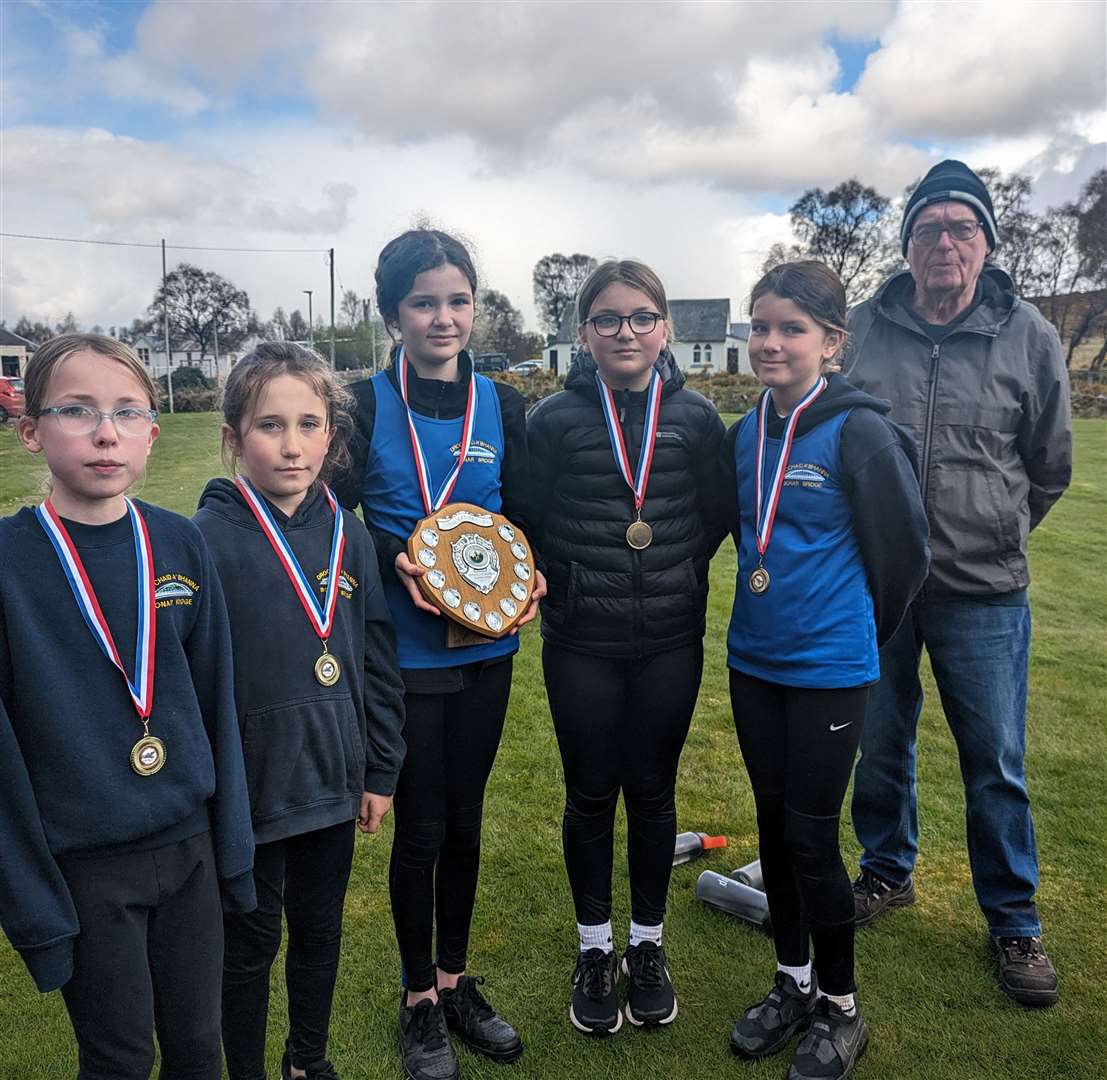 A team from Bonar Bridge Primary School won the small schools trophy in the girls’ contest.