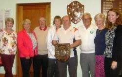 Brora Bowling Club’s Chambers pairs finalists – along with family members of founding club member George M. Chambers (from left): Kathy Robson, Gill Anderton, Angus Mackenzie, Rosemary Irwin, John Floydd, Brian Manton, Anne Quinn, Lesley Quinn.