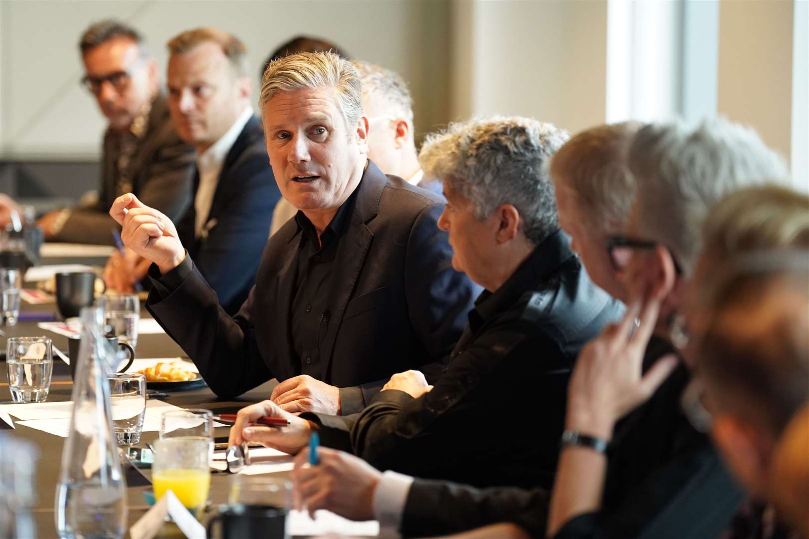 Labour leader Sir Keir Starmer meets business people during a Pride breakfast event at Pancras Square in London. Picture date: Thursday June 29, 2023.