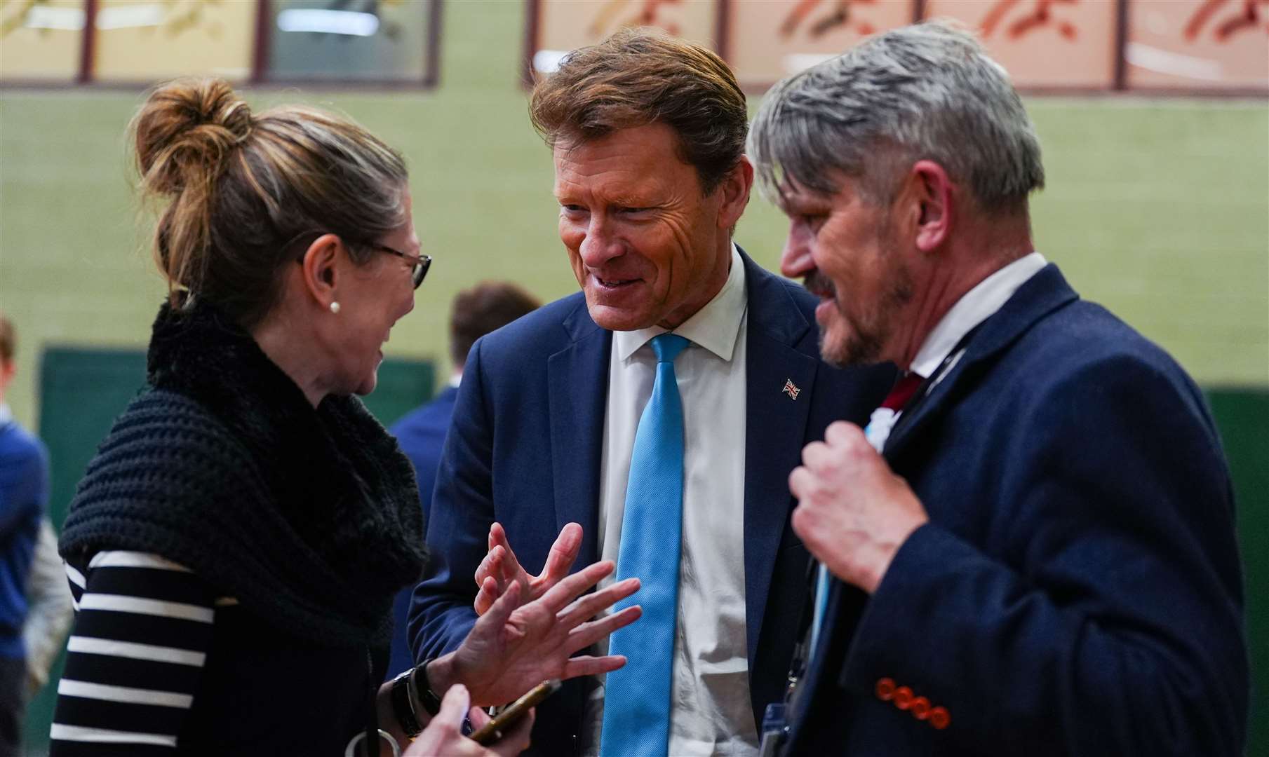 Reform UK leader Richard Tice (centre) at the count for Blackpool South (Peter Byrne/PA)