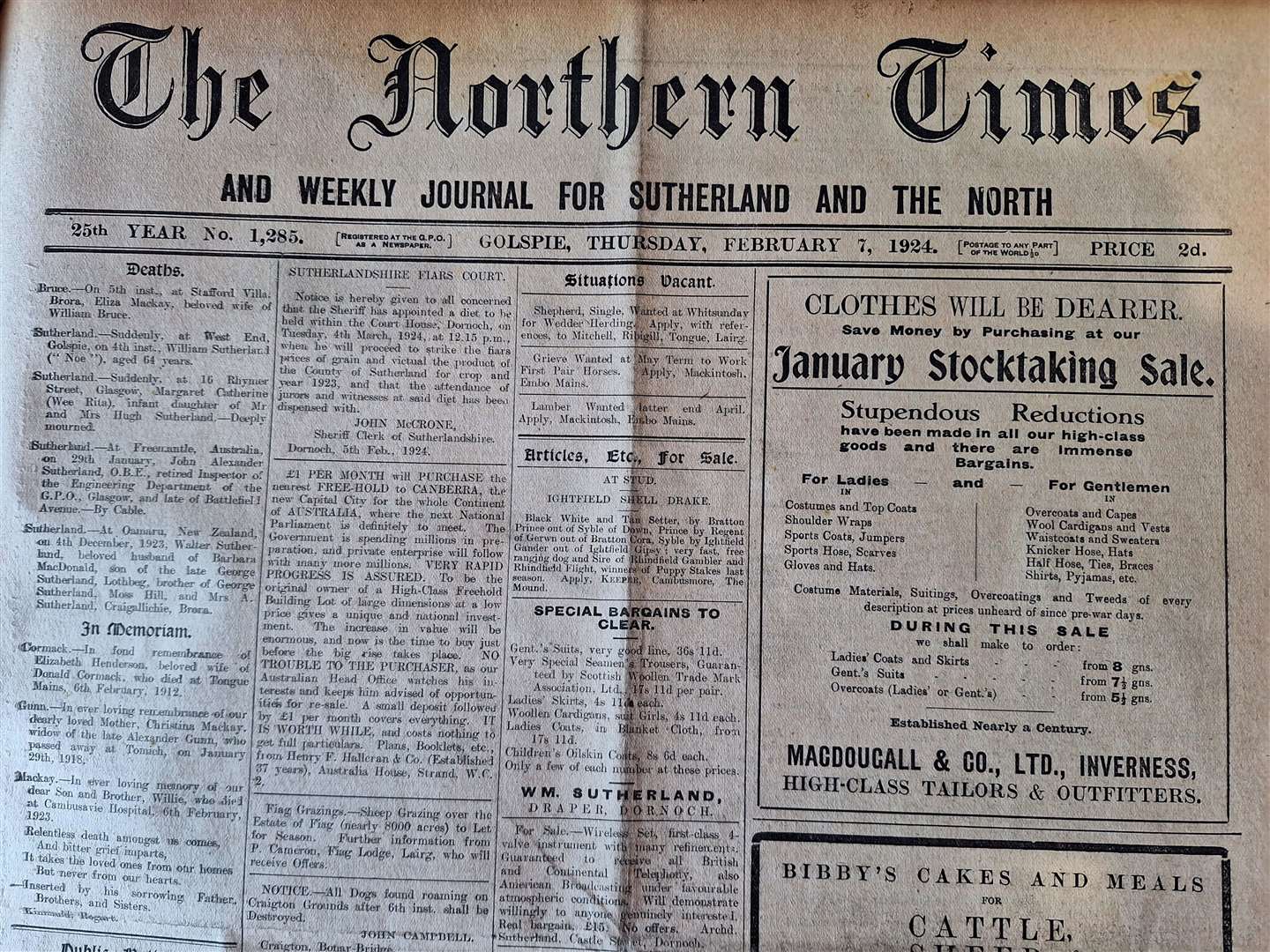 The edition of February 7, 1924.