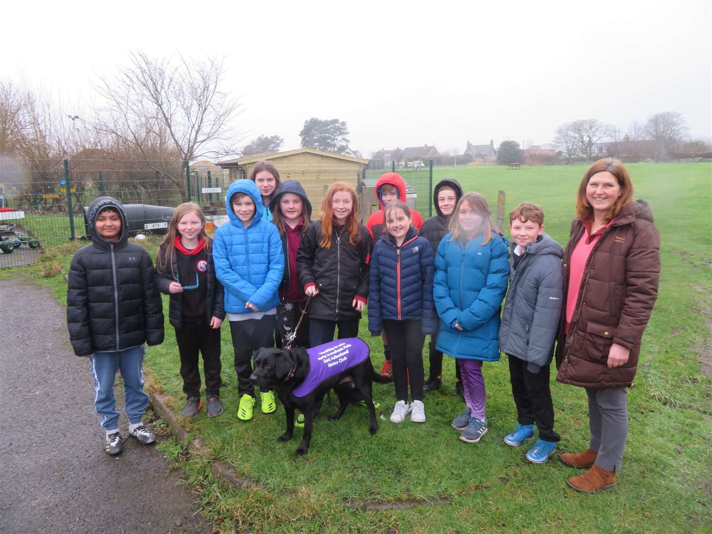 Members of Brora Primary School Rotakids braved the rain to go out for a walk, accompanied by head teacher Dawn McKenzie.