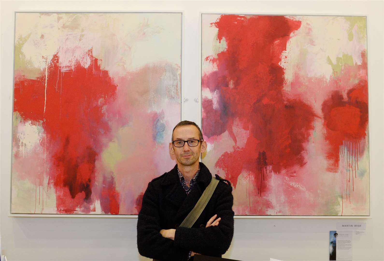 Martin Irish with his work, Waiting for Silence and I Can Almost See Your Thoughts.