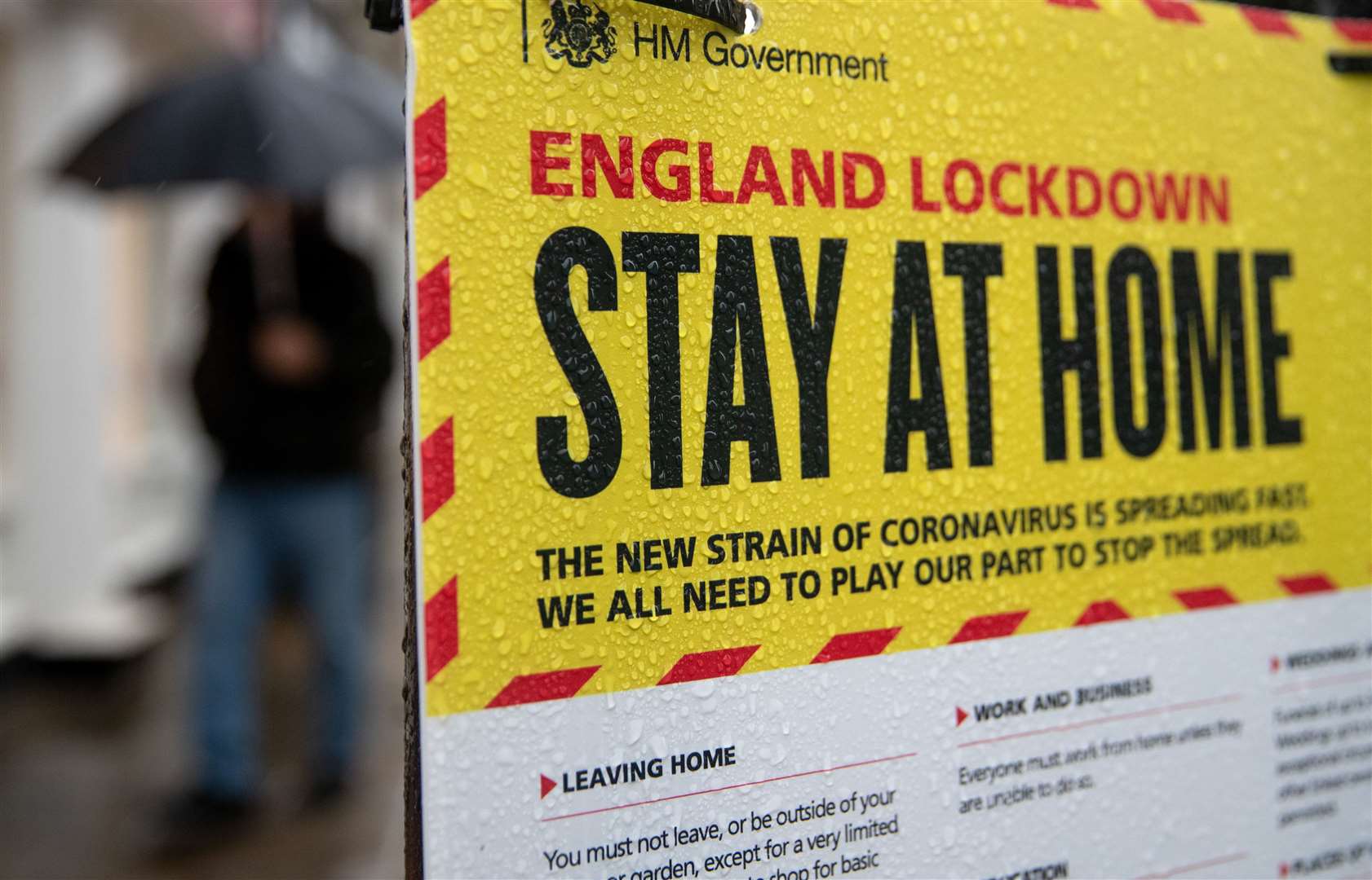 A Government sign warning people to stay at home during the pandemic (Andrew Matthews/PA)