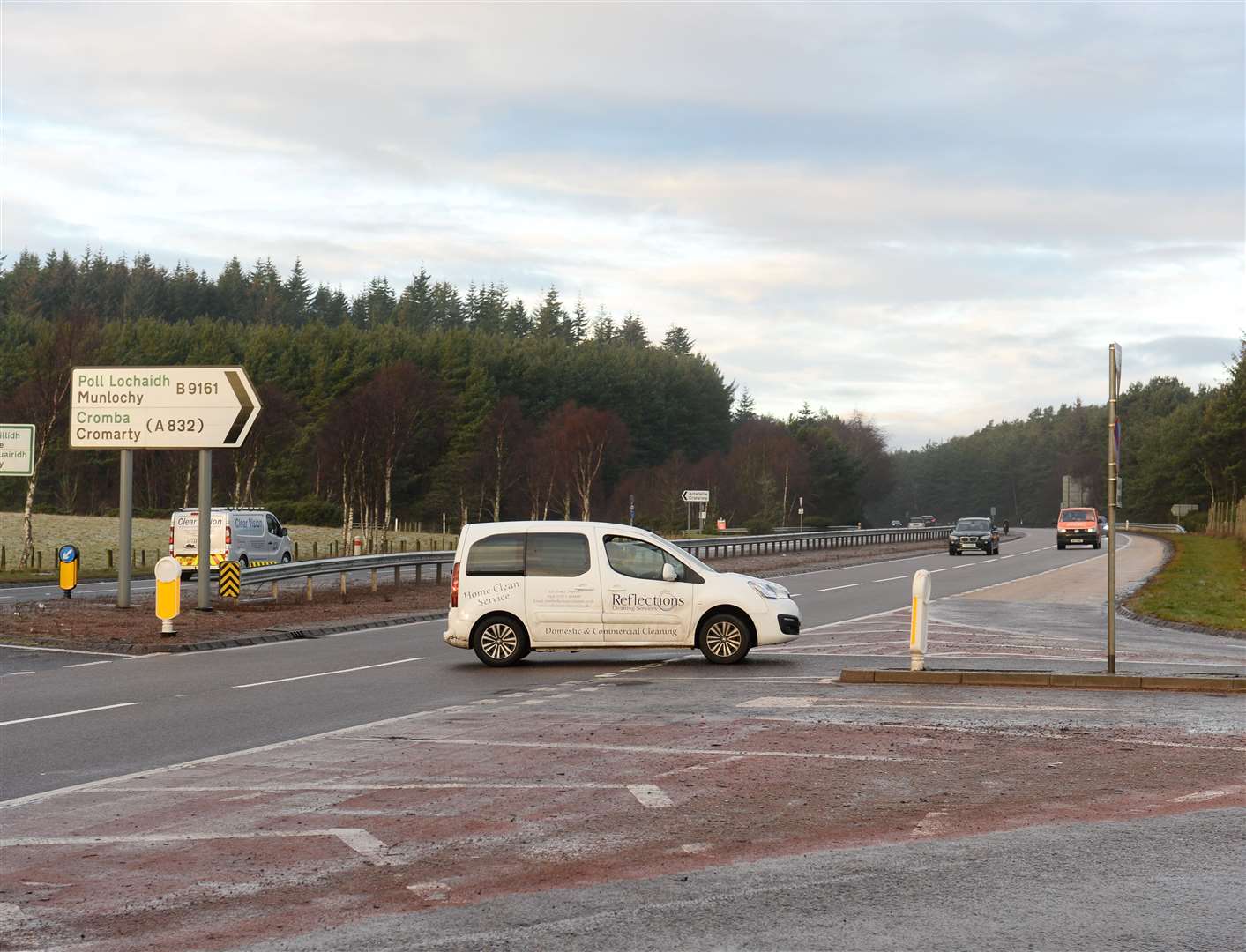 The busy Munlochy junction on the A9