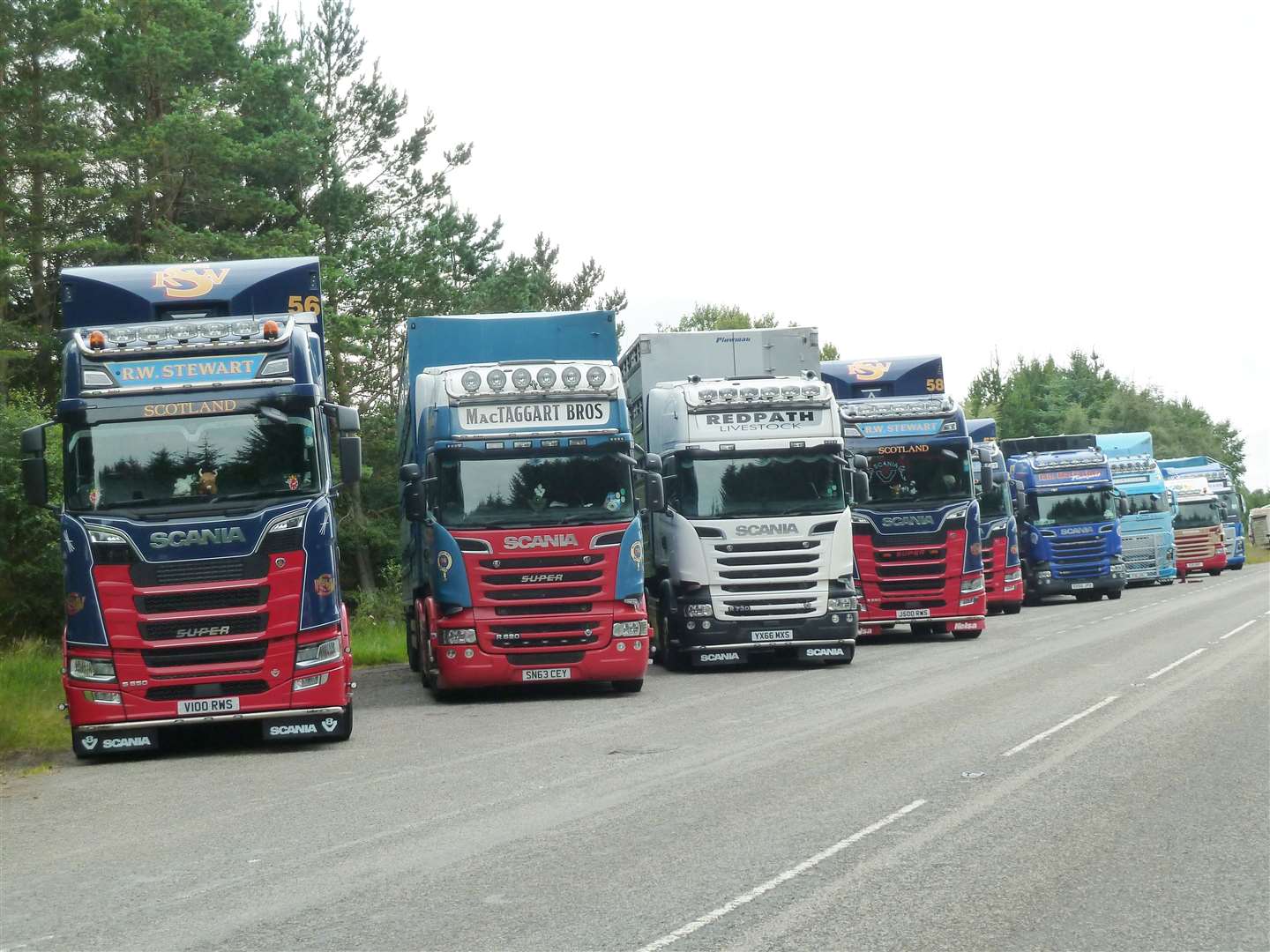 Lorries parked up at Lairg.