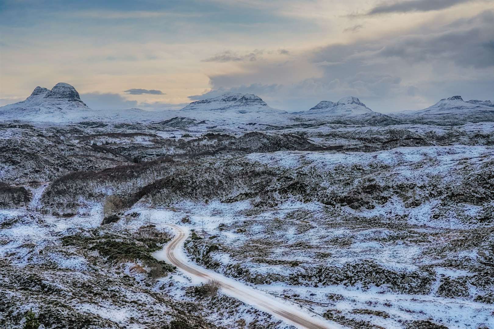 A view of Assynt and Coigach from the B869 viewpoint. Photo: Chris Puddephatt
