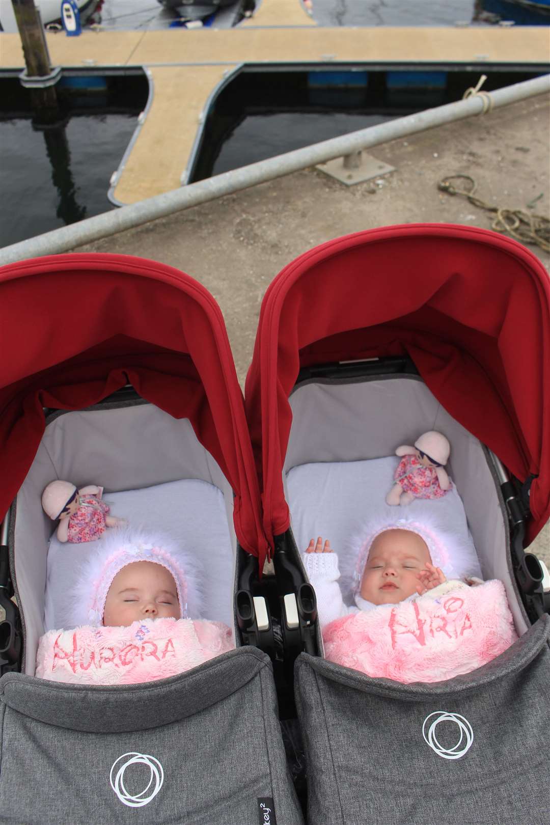 Five-month-old twins Aurora and Aria Gill were at their first Wick RNLI Harbour Day.