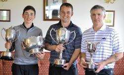 Trophy winners (left to right): Ross Powell, Alexander Macdonald, James Urquhart.