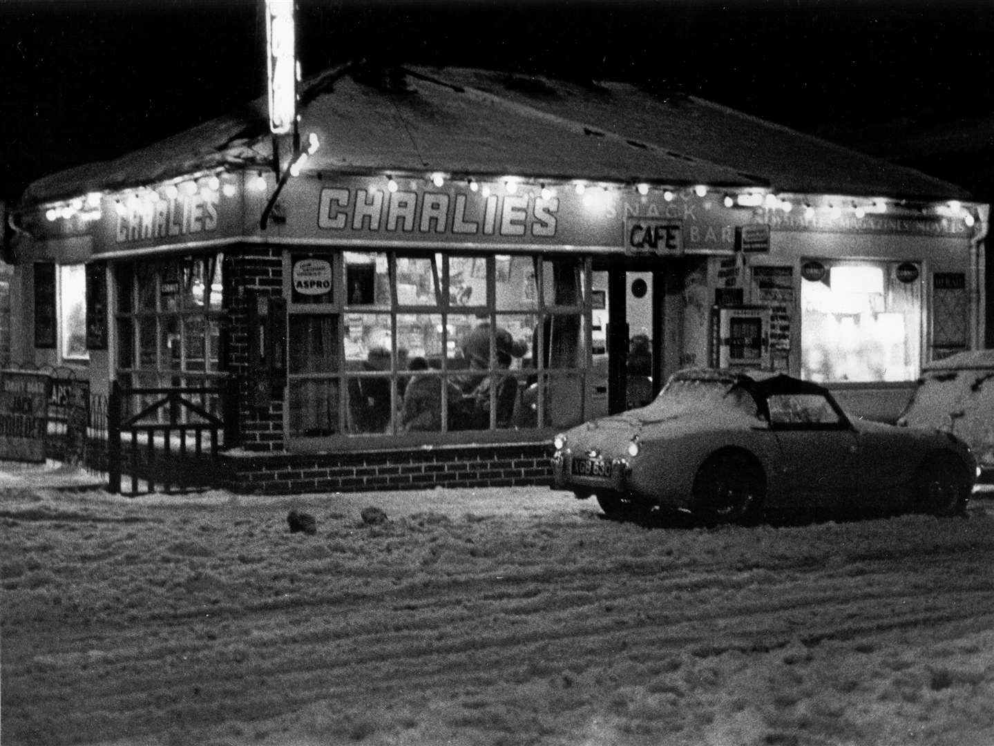 Charlie's Cafe in the 1960s. The original building was replaced in 2004.