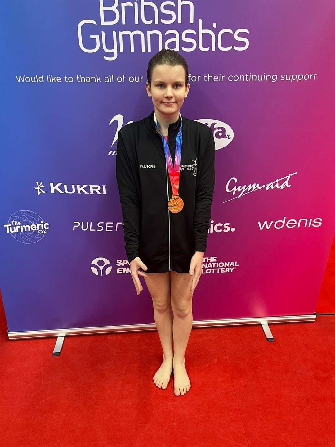 Carol Ball (16) won the gold medal in vault in her category – class 1 women's senior – at the 2023 Artistic Disability British Championships, held at Lilleshall National Sports Centre, near Newport, Shropshire, on Sunday, October 1.