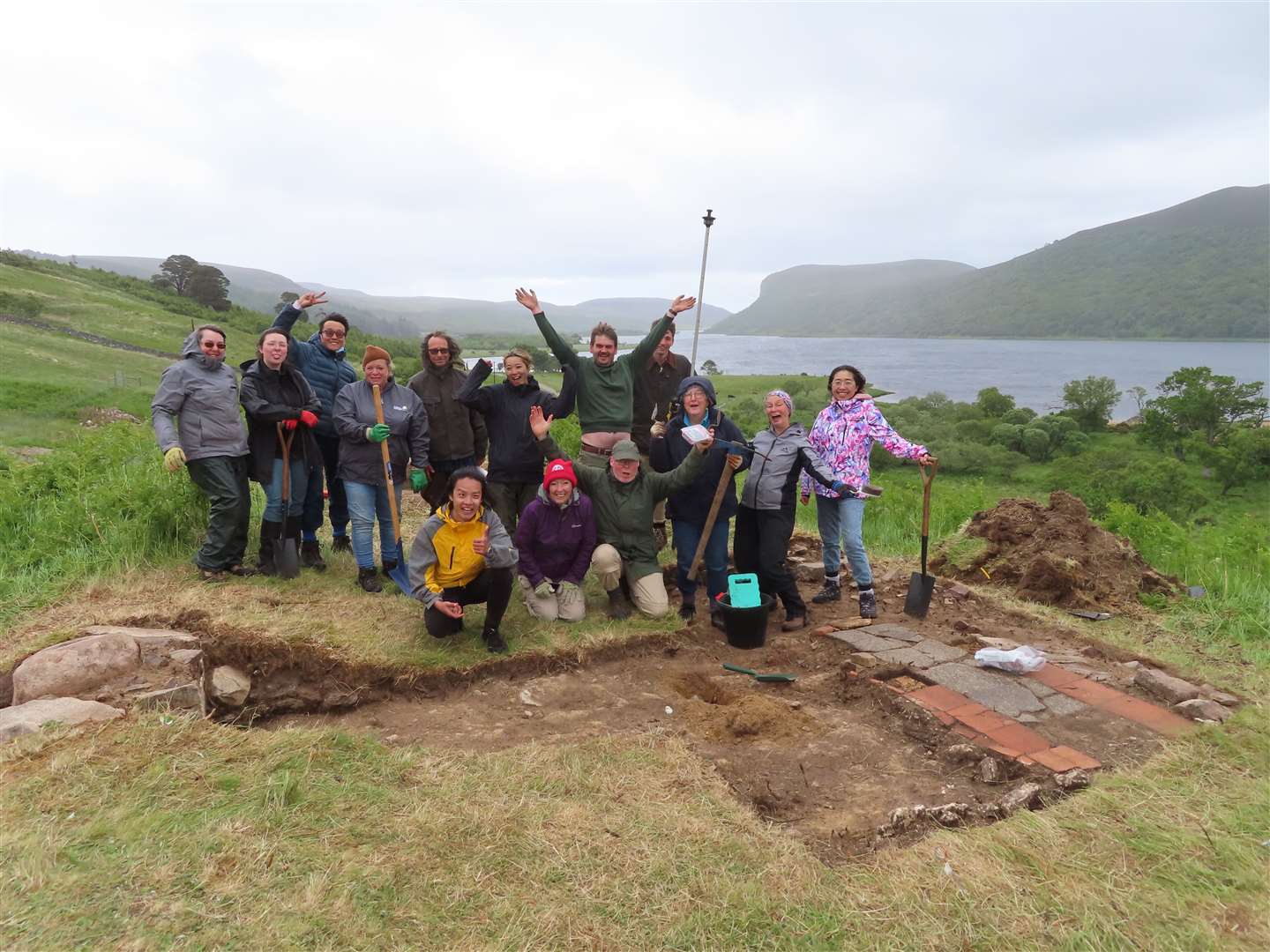 Volunteer diggers at Clyne Heritage Society's excavation earlier this year at Greeanan, Strath Brora.