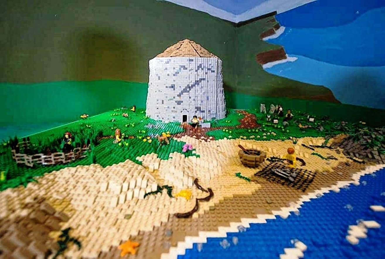 A new home for Morph, perhaps? A Lego broch that featured in an exhibition by the Caithness Broch Project.