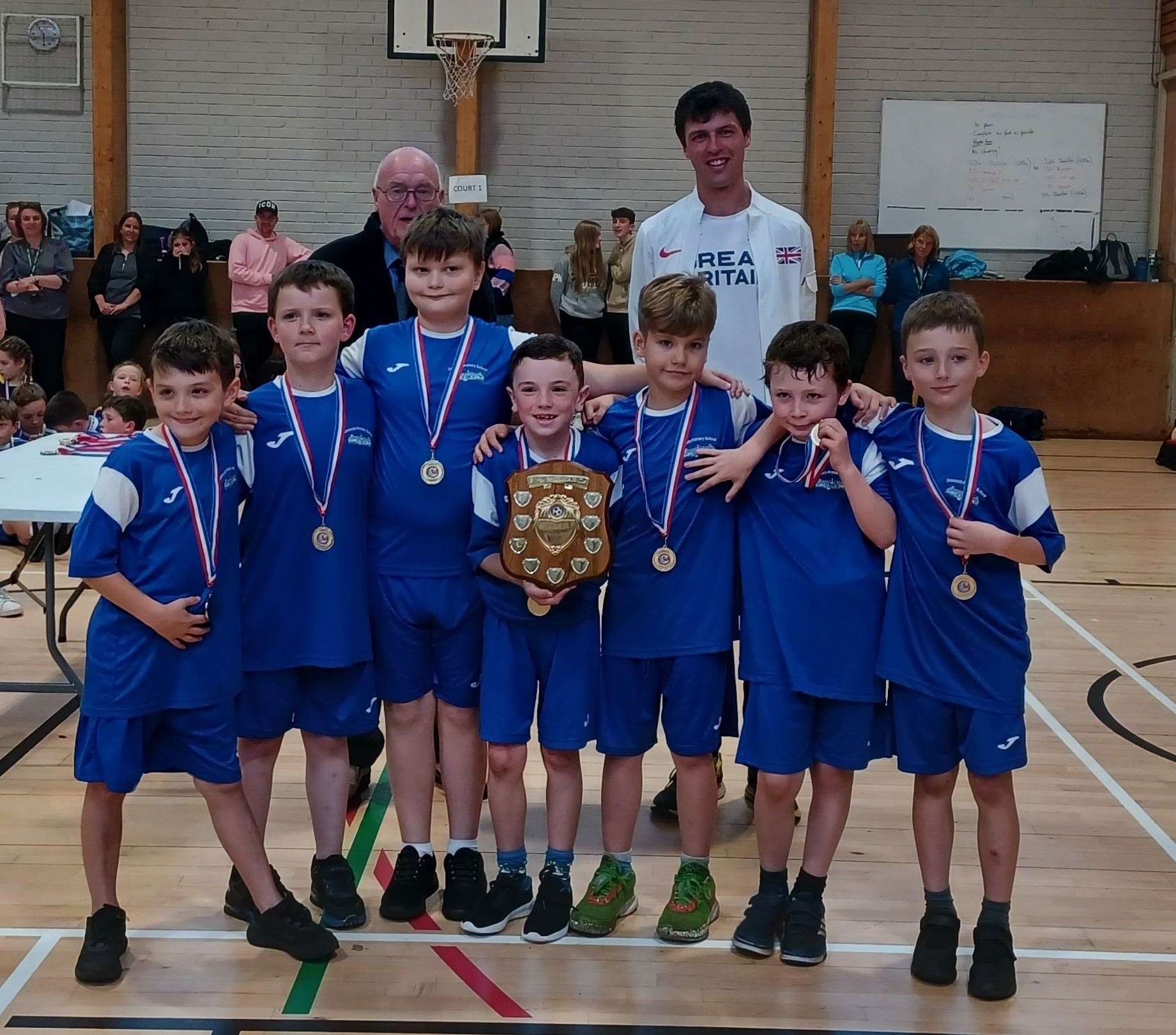 Smiles all round from the Dornoch team who won the Big Schools boys' category.