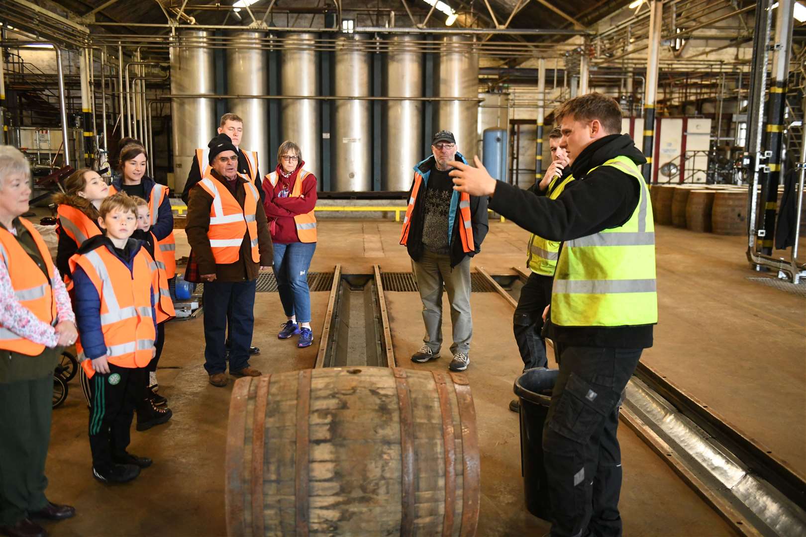 Alan Duff talking to a group about the casks. Picture: James Mackenzie.
