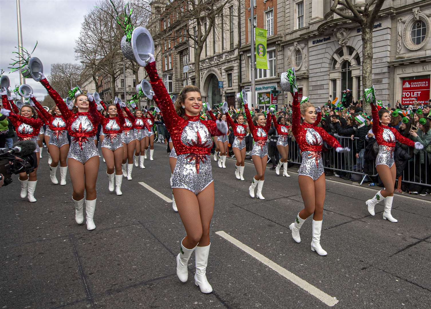 Performers took to the streets to entertain the crowds in the Irish capital (Michael Chester/PA)