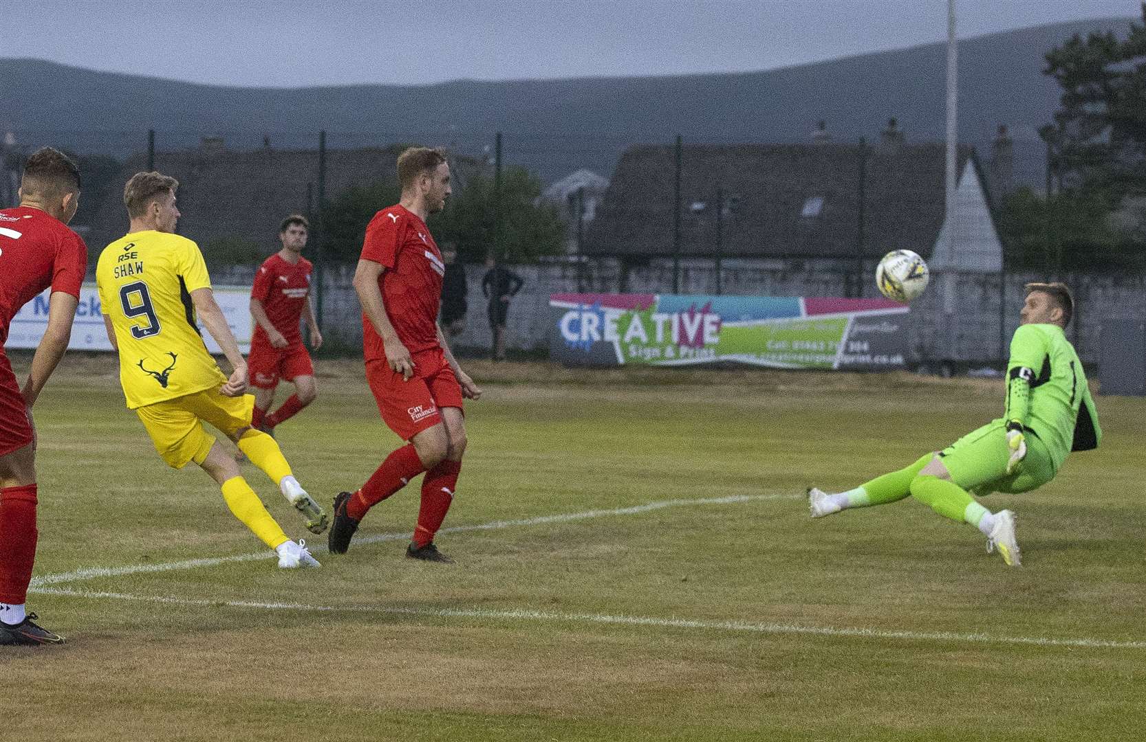 Joe Malin, here in shot-stopping form against Ross County last year, will be a huge loss to Brora after injury on Saturday. Picture: Ken Macpherson