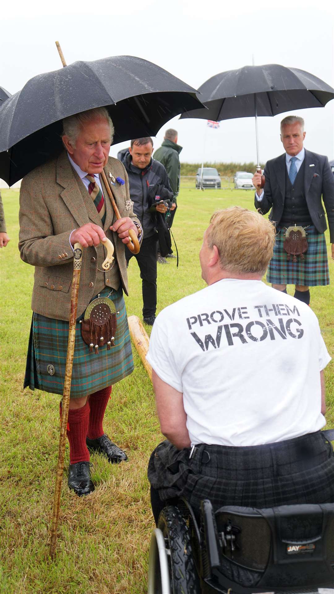 Prince Charles speaks to athlete David Dent. Picture: DGS