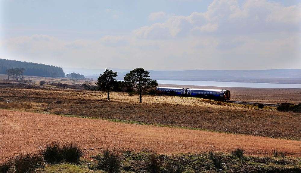 The far north railway line runs through stunning scenery from Inverness to Wick and Thurso.
