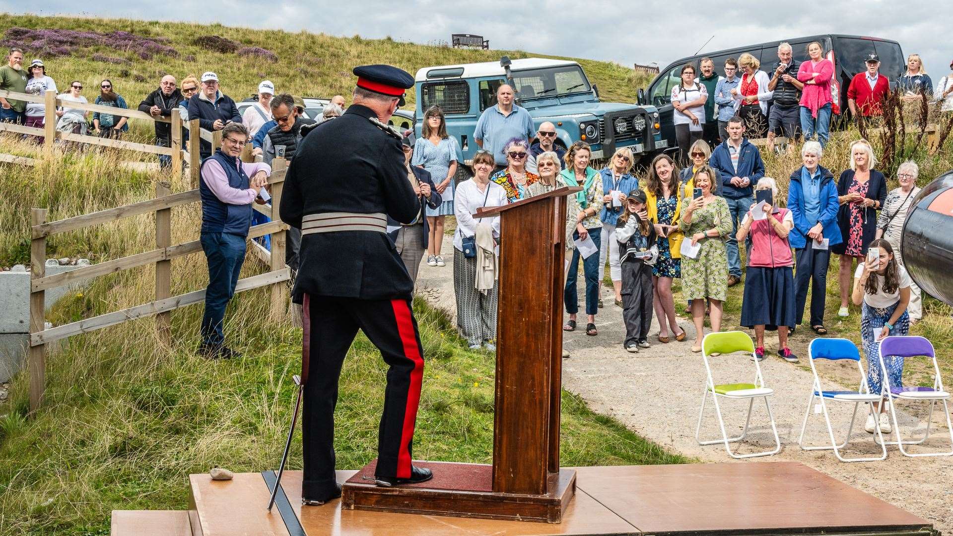 Lord-Lieutenant Patrick Marriott takes to the podium. Picture: Andy Kirby.