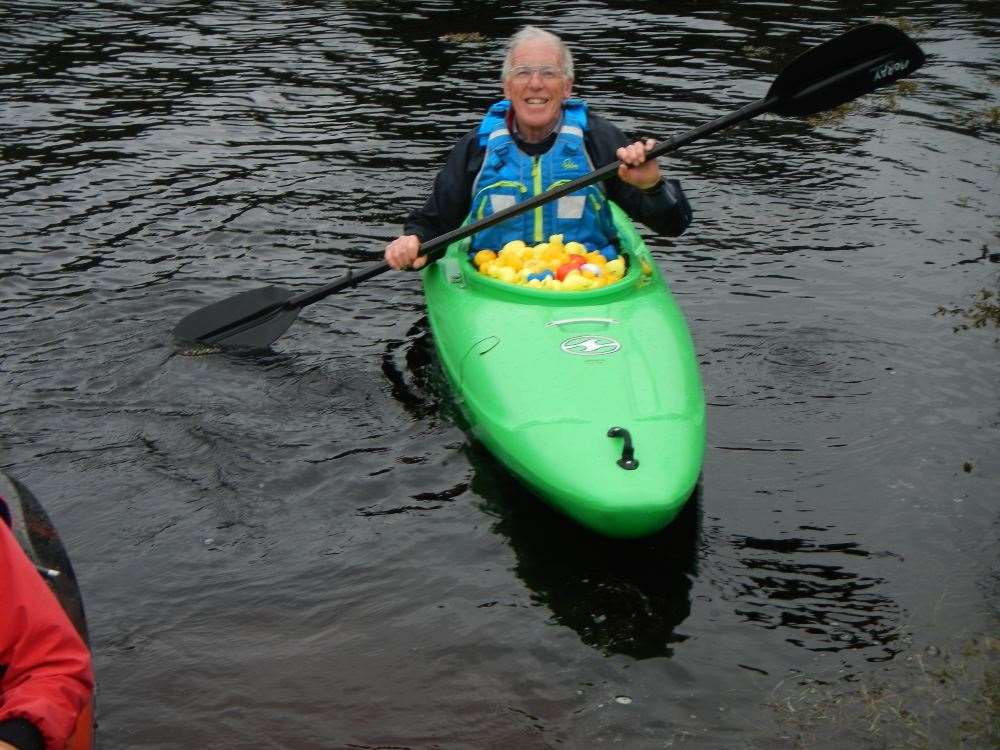 Robin Ward of East Sutherland Canoe Club was on hand to pick up the ducks. Picture: Sandy Macleod.