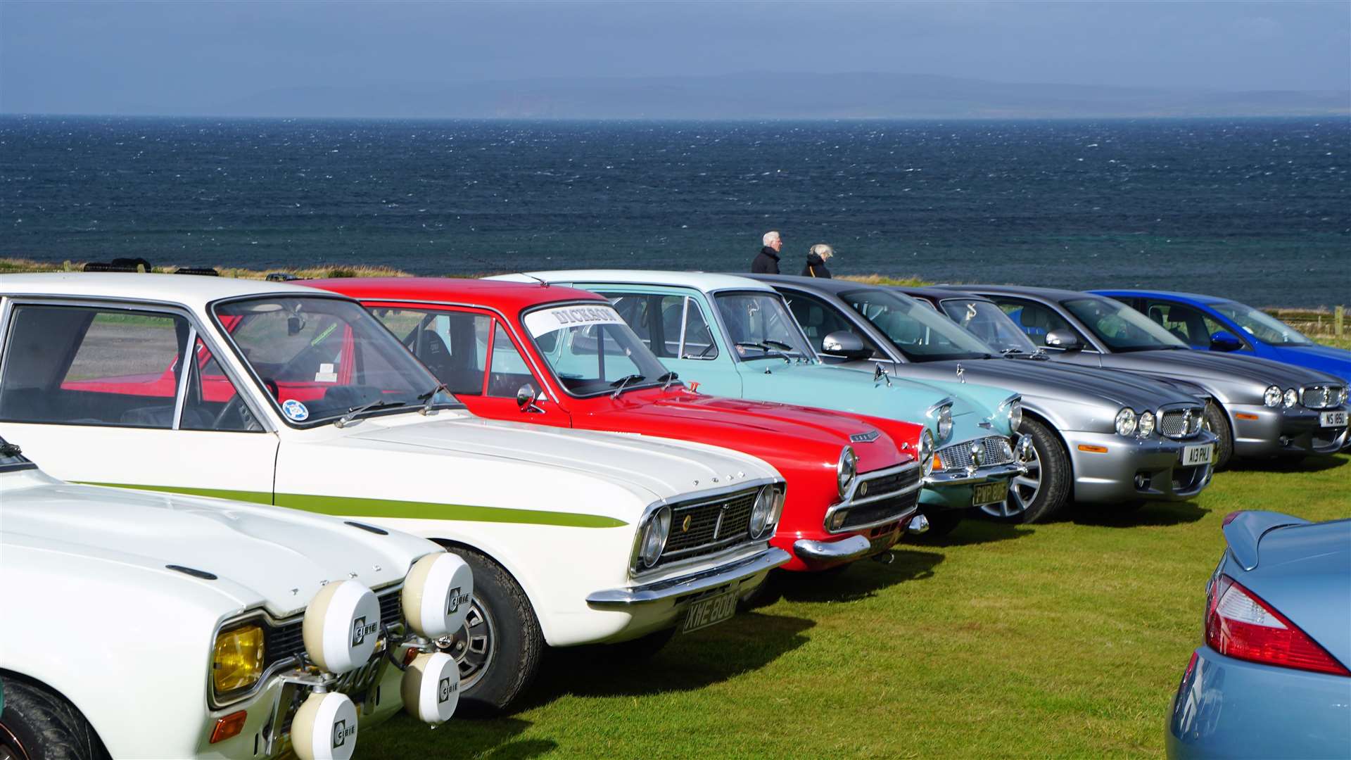 Some of the many other classic cars that went on the Caithness coastal run with Bluebird. Picture: DGS