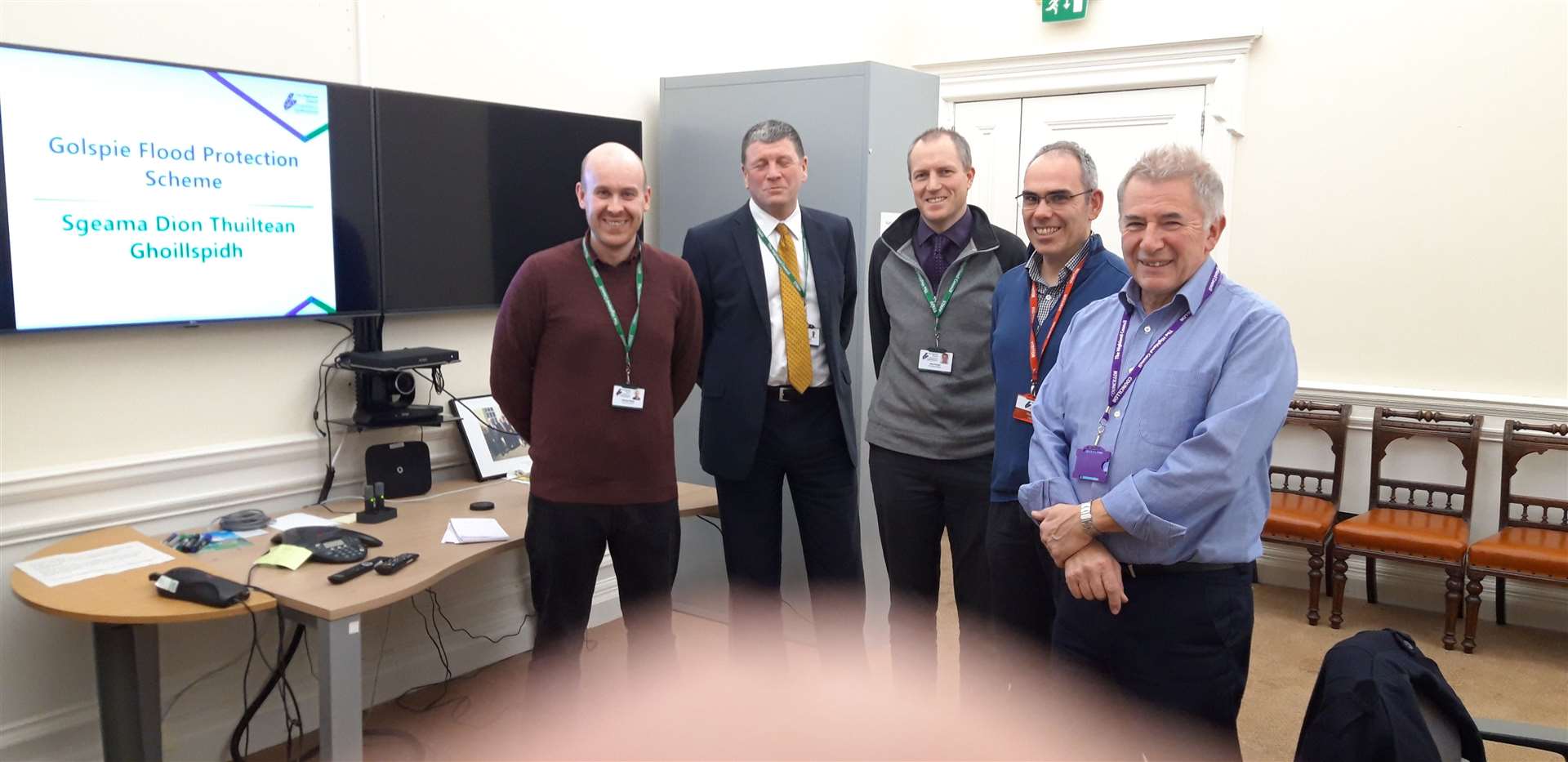 At the meeting were Highland Council officials Duncan Sharp, Colin Howell and Alan Fraser with engineer Dylan Huws and local ward councillor Richard Gale.