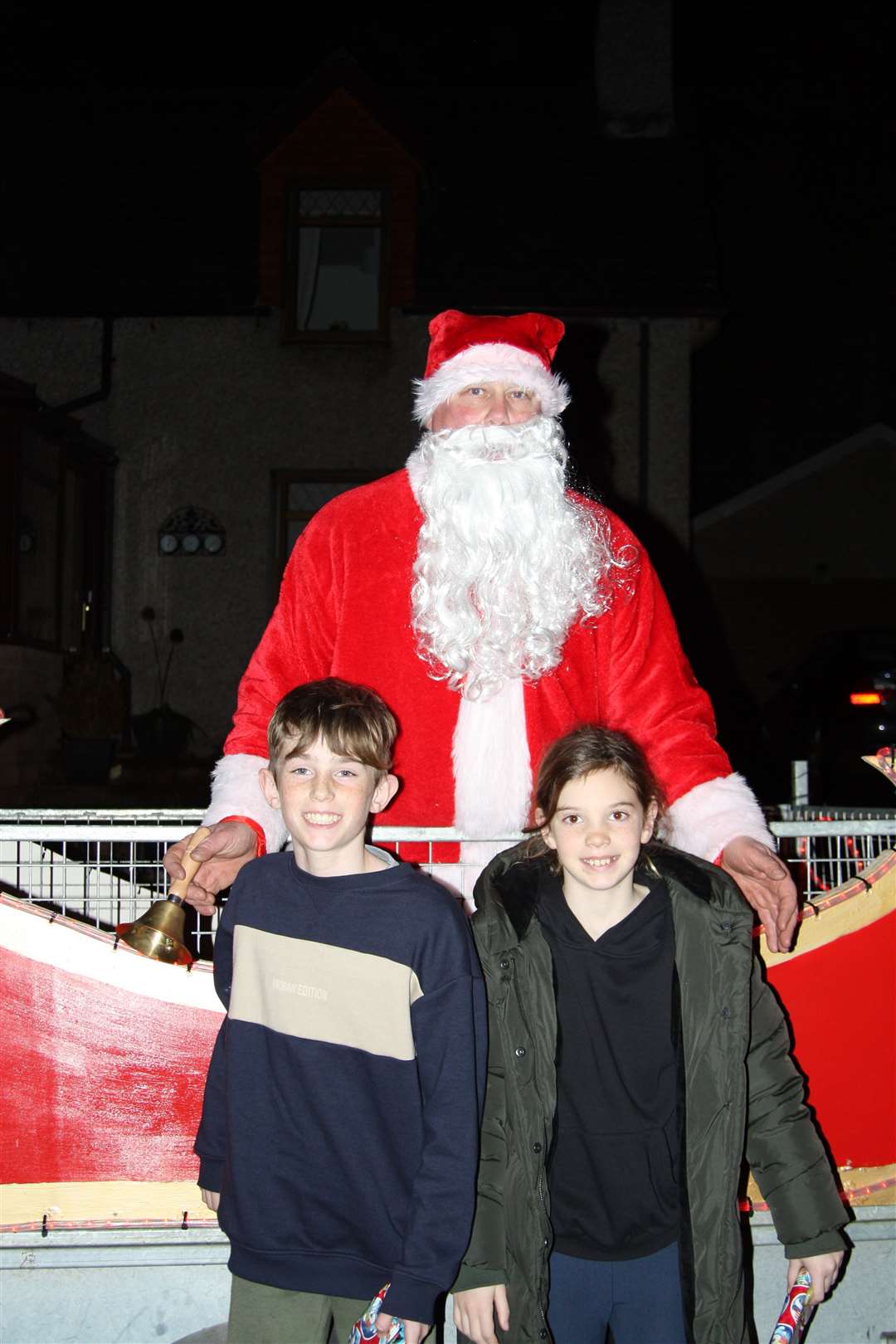 Finn and Nola Sutherland were among a large number of children to receive gifts from Santa.