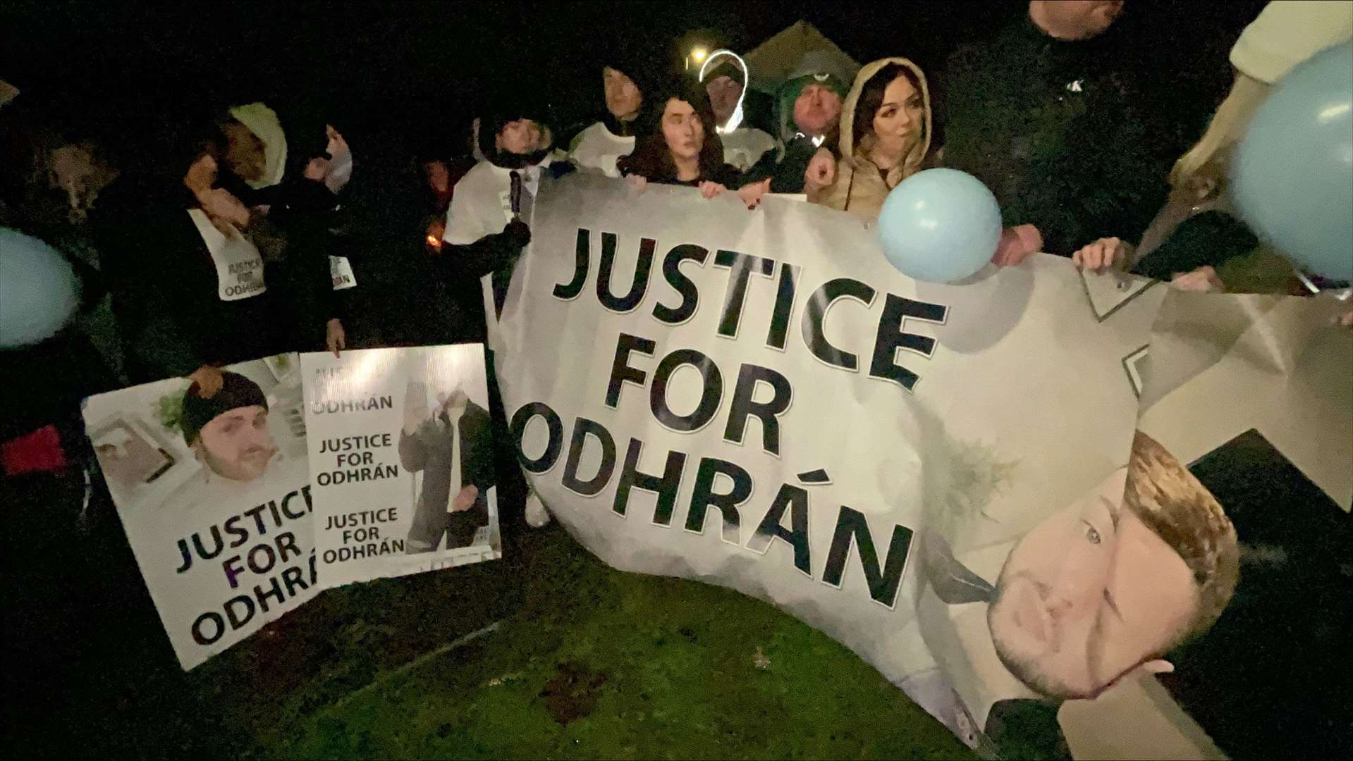 People at vigil in Lurgan, Co Armagh (Claudia Savage/PA)