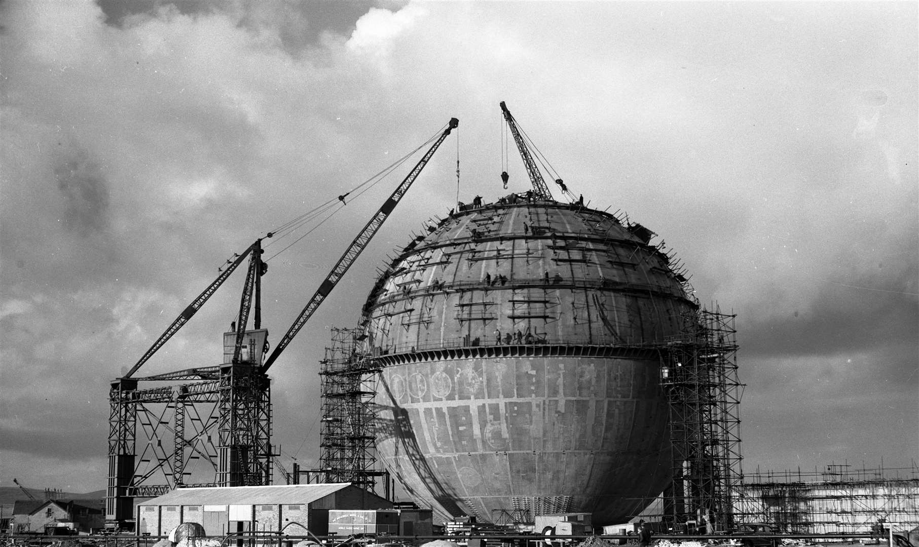 The Dounreay dome under construction in the 1950s. Picture: Dounreay (a division of Magnox) and NDA