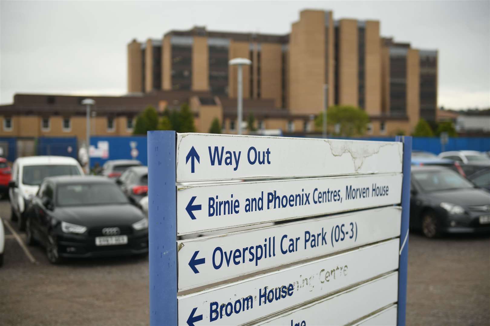 Raigmore Hospital overspill car park locator. Picture: James Mackenzie.