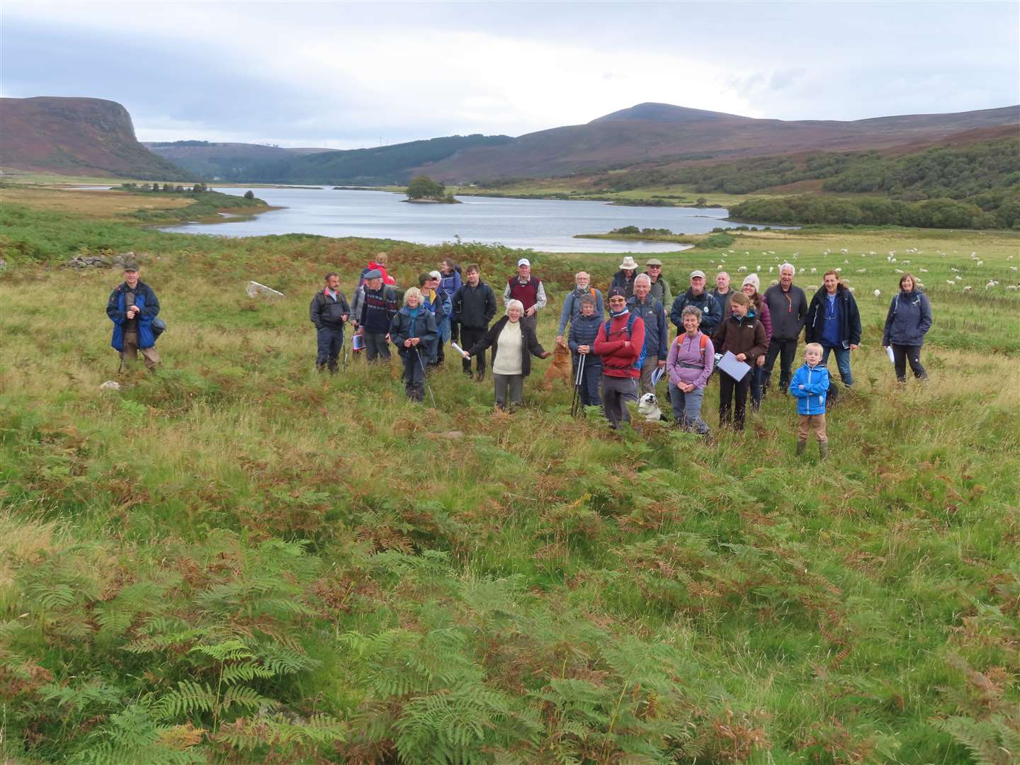 Some 28 people took part in the guided walk which was led by Dr Nick Lindsay. The group are shown here at a pre-Clearance building at Leadoch, Strath Brora.