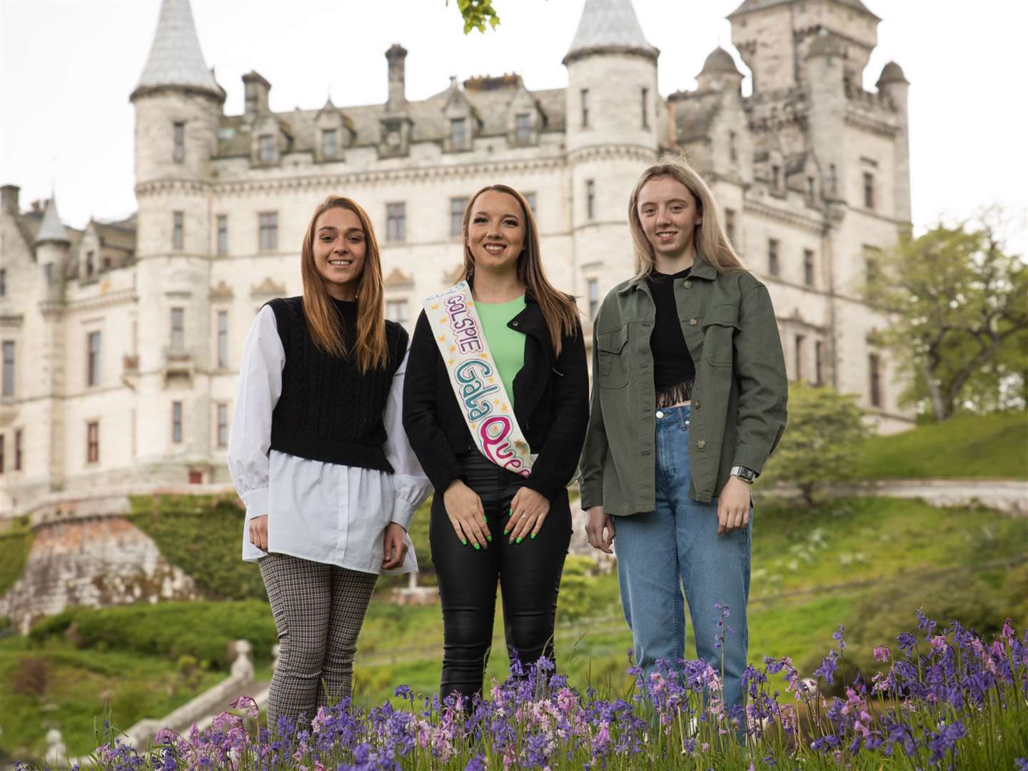 Golspie Gala Week's 2023 Queen Mea Macleod and her attendants Chelsea Morrison and Tyler Oglesby. Picture: Kirsty McNamara