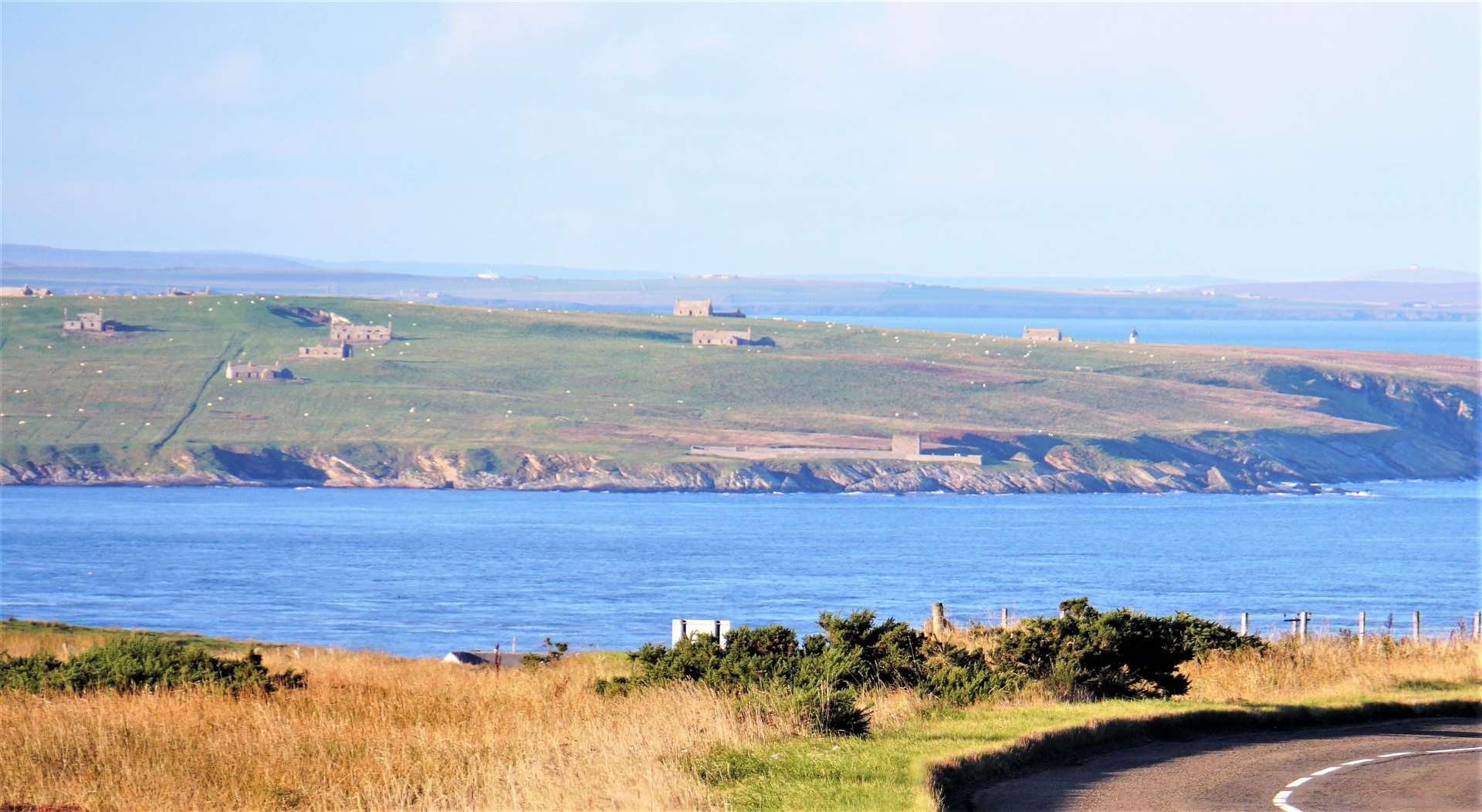 The island of Stroma seen from the A99 road near john O'Groats. Picture: DGS