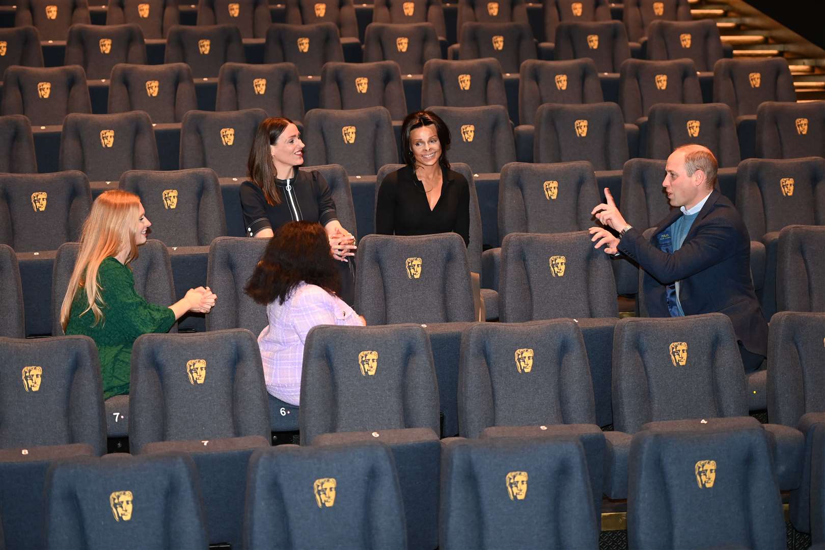 William chats to actress Suranne Jones and TV presenter Annie Price (Paul Grover/Daily Telegraph/PA)