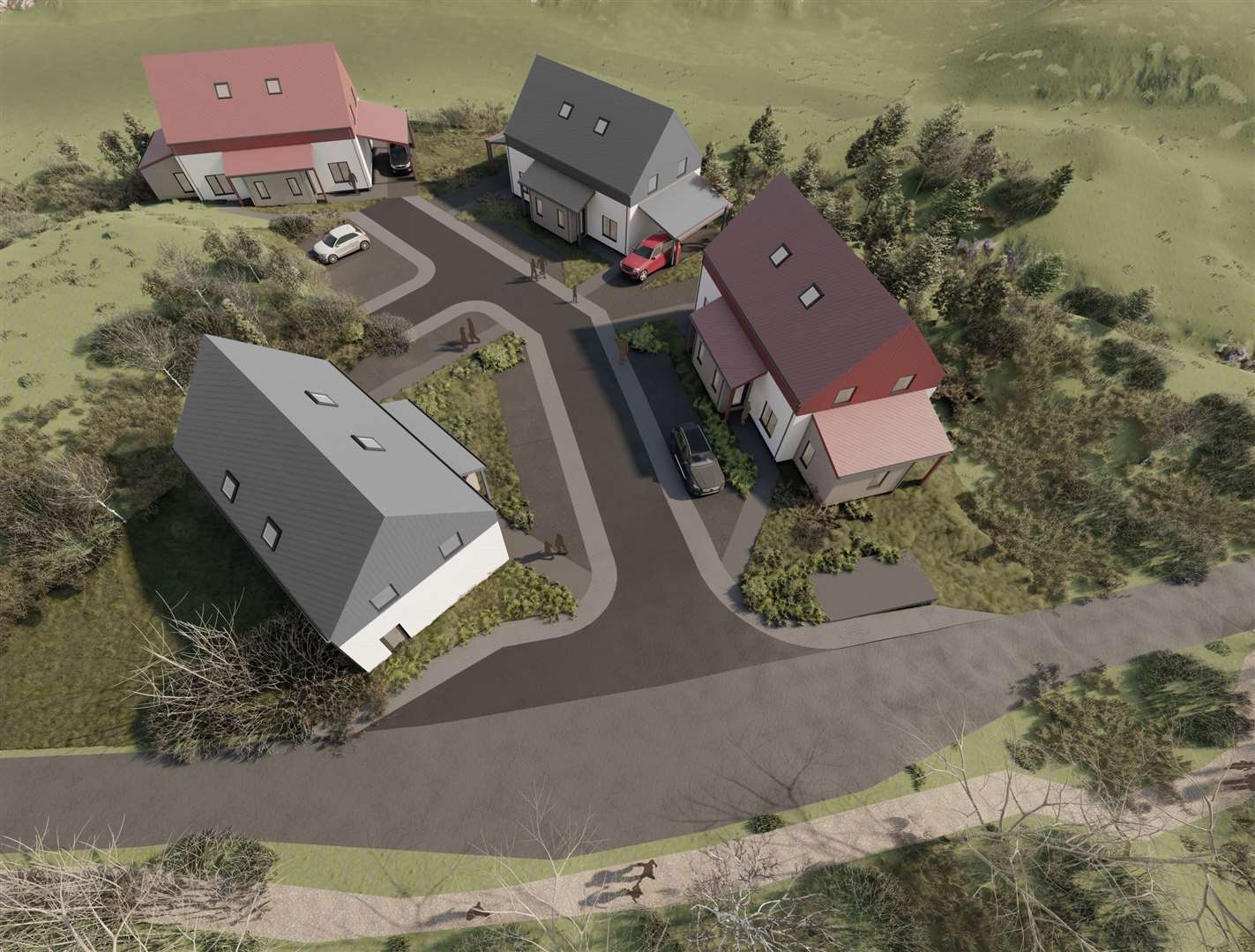 Artist's impression of an aerial view looking over Site A. Photo: Oberlanders Architects